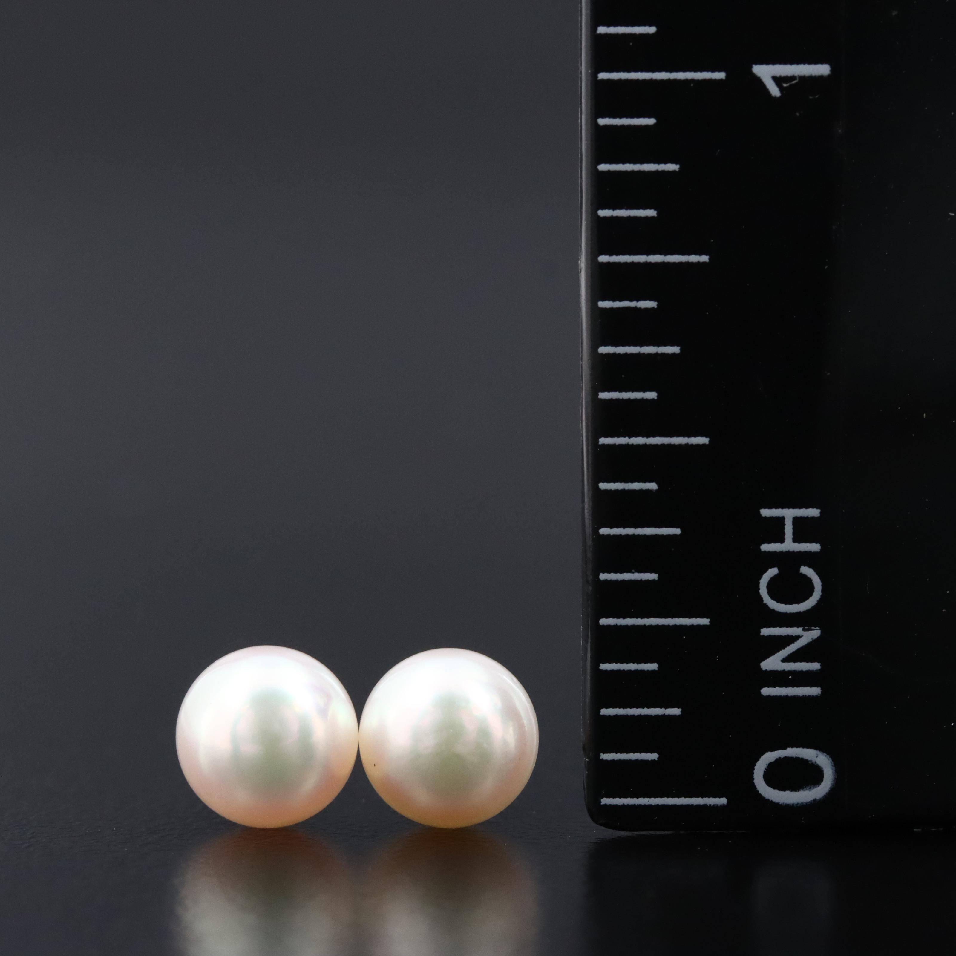 14K Pearl Stud Earrings