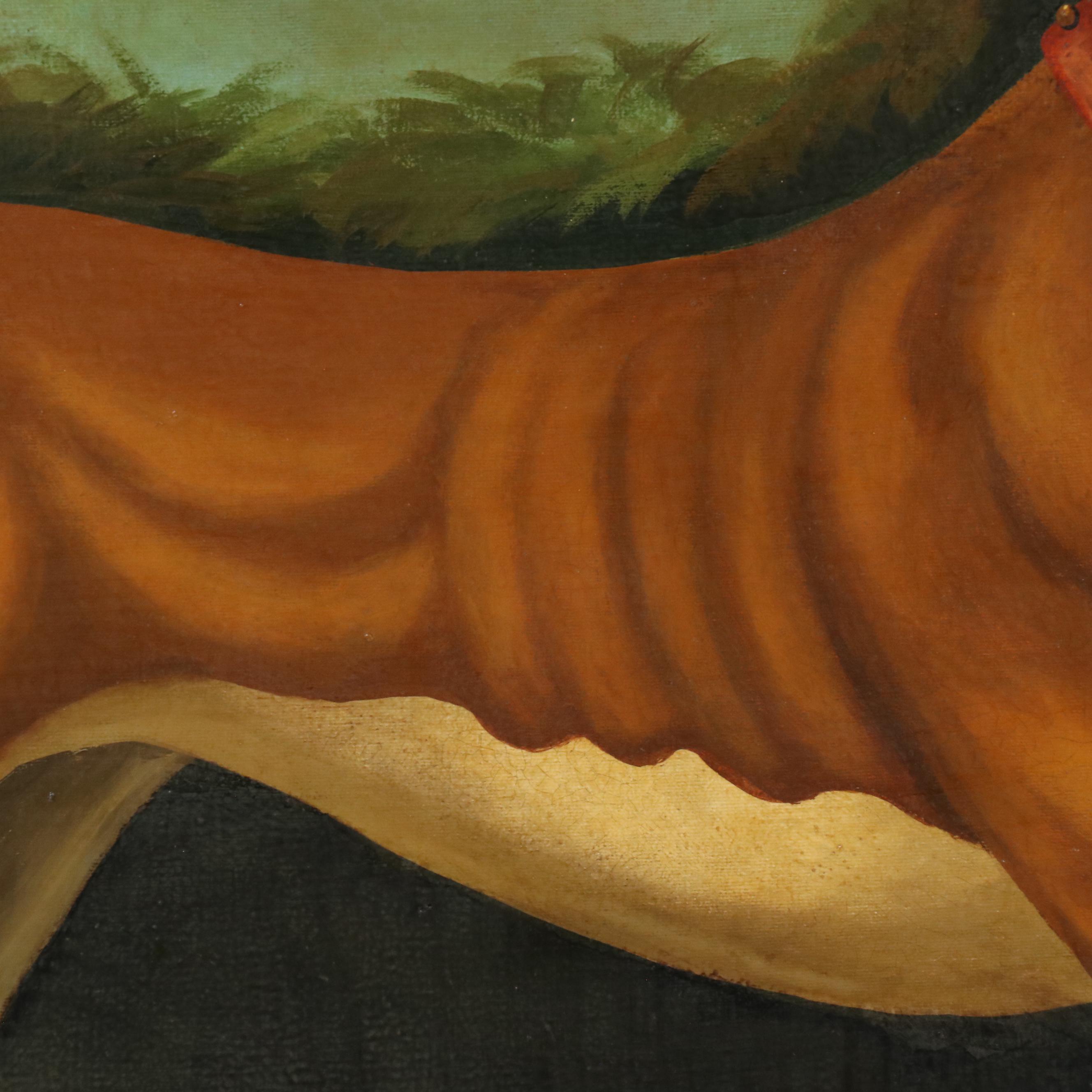 William Skilling Oil Painting of Greyhound and Terrier, Mid-20th Century