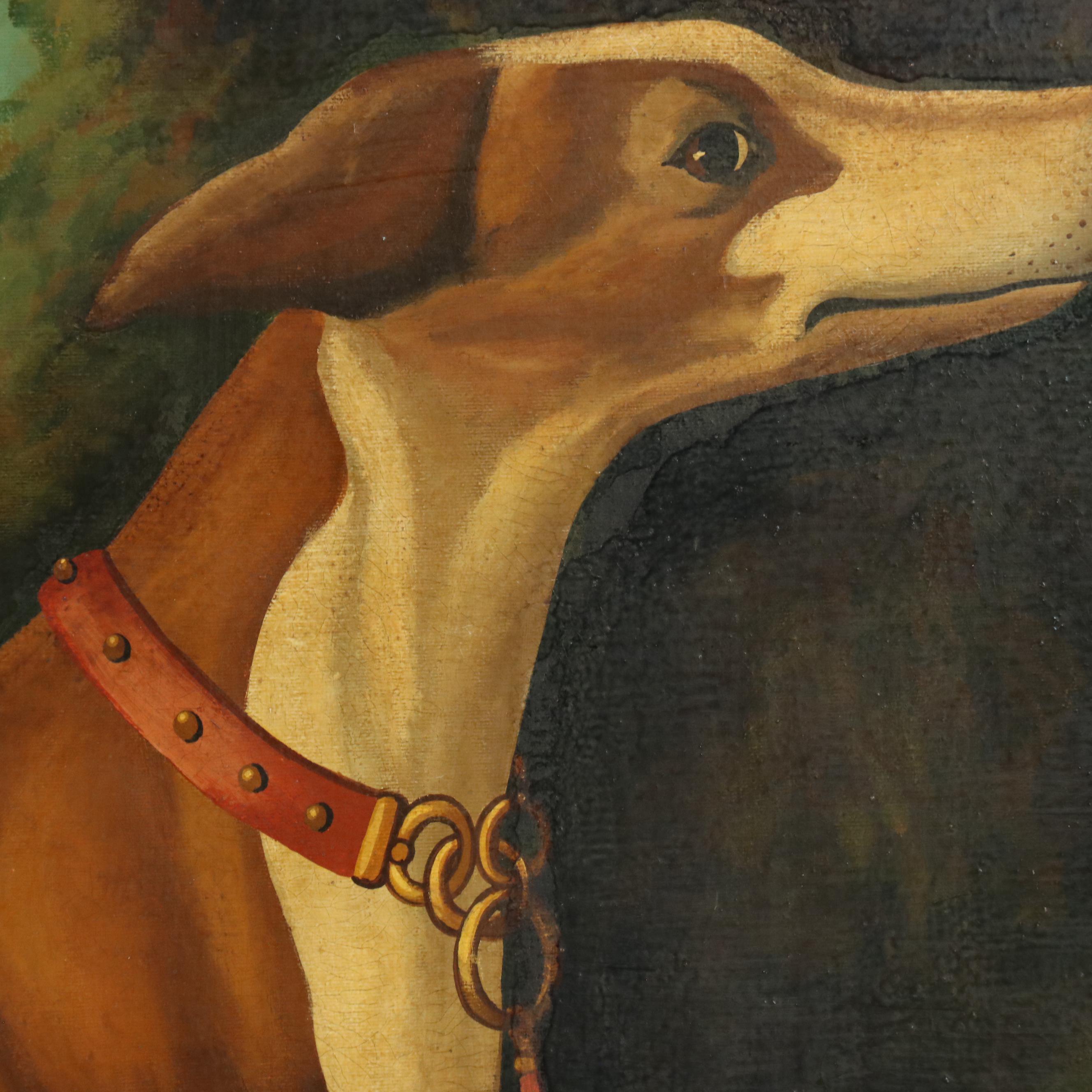 William Skilling Oil Painting of Greyhound and Terrier, Mid-20th Century