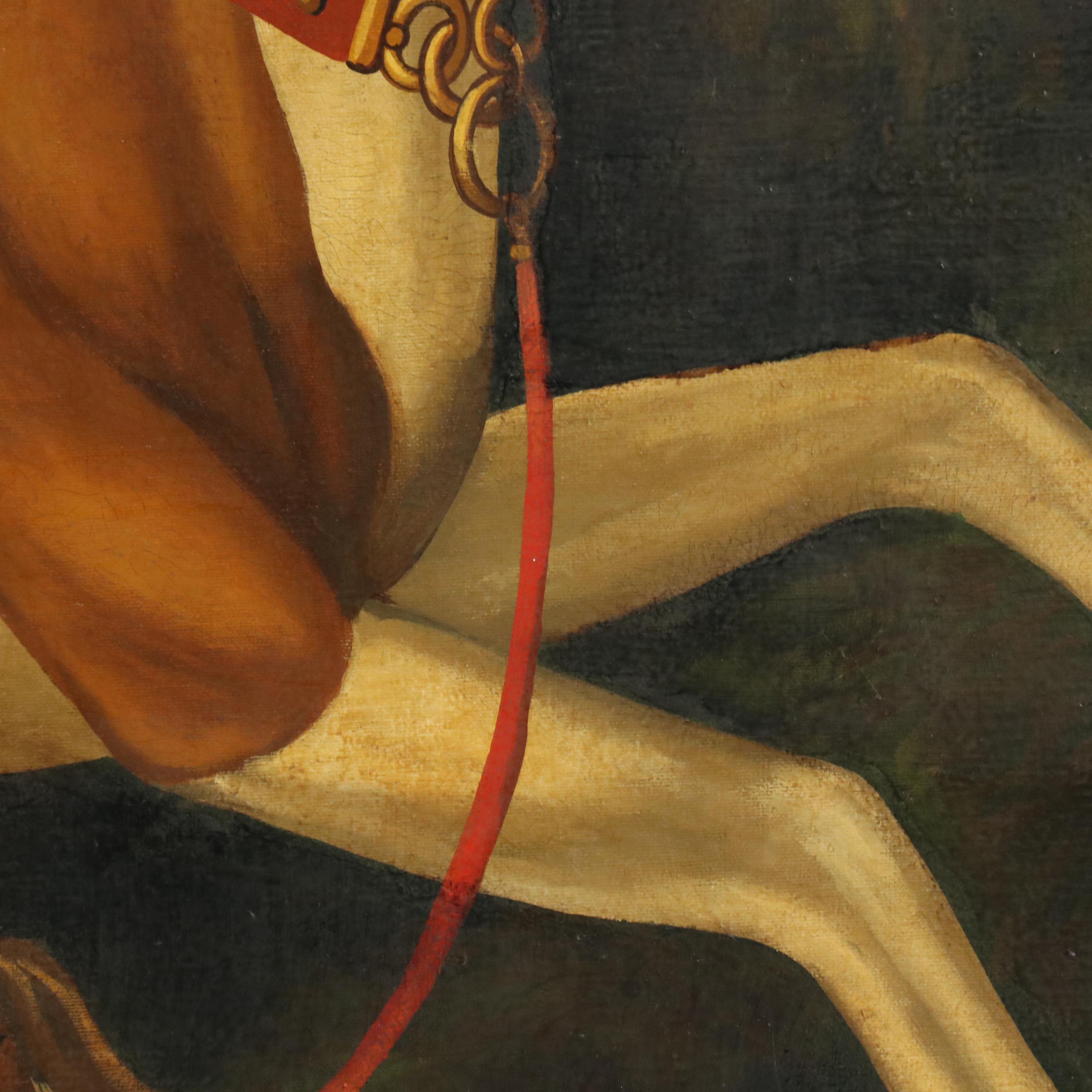 William Skilling Oil Painting of Greyhound and Terrier, Mid-20th Century