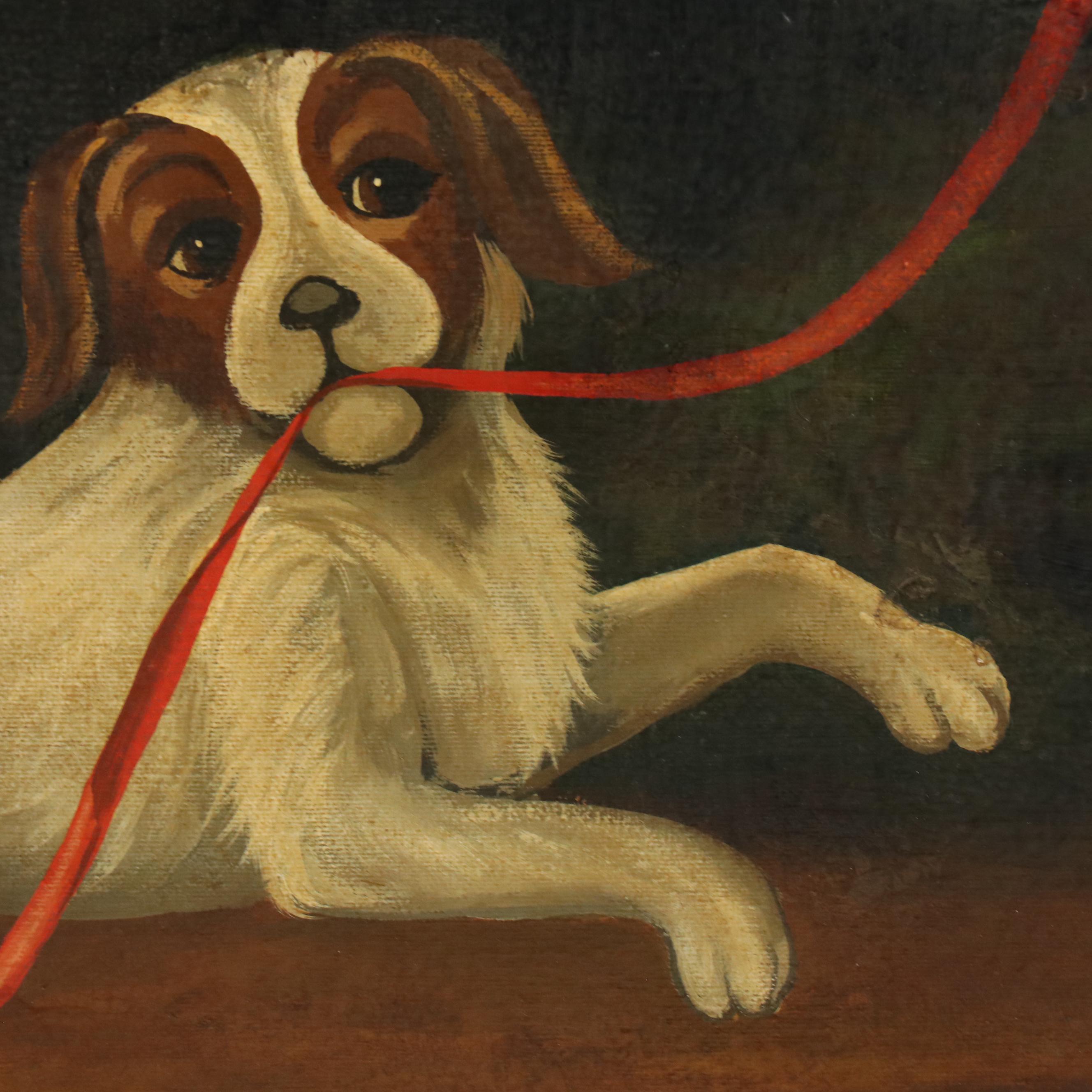 William Skilling Oil Painting of Greyhound and Terrier, Mid-20th Century