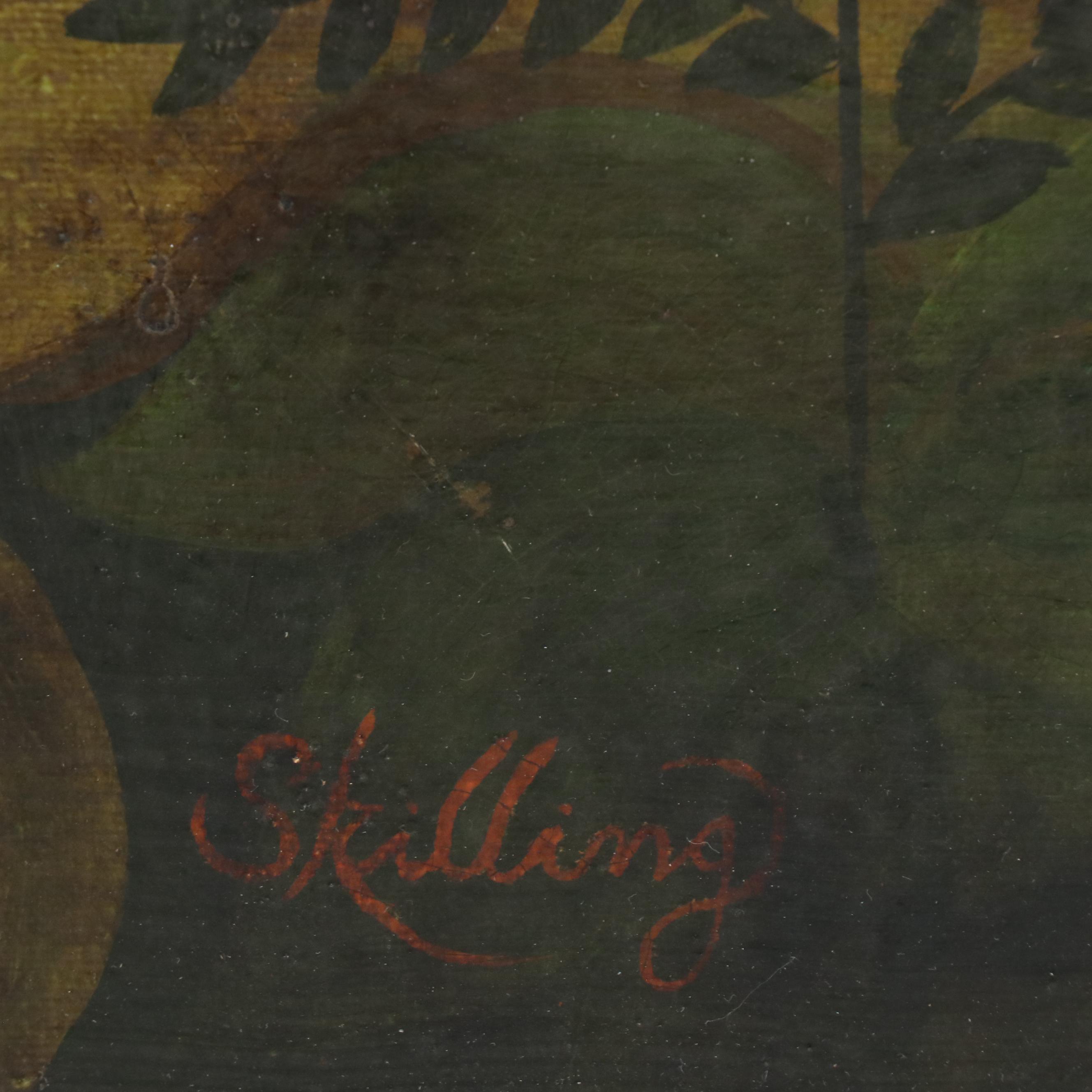 William Skilling Oil Painting of Greyhound and Terrier, Mid-20th Century