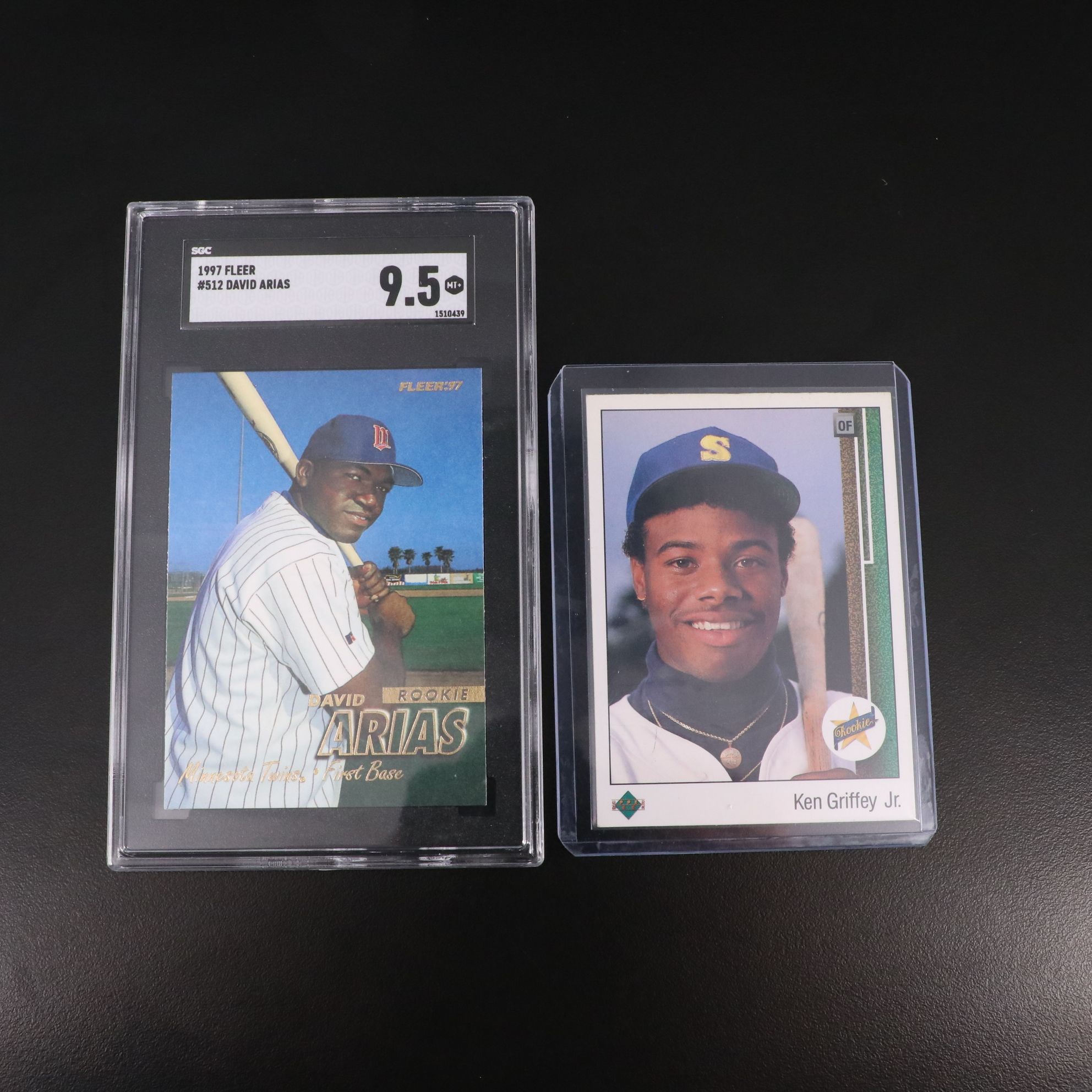 1989 Upper Deck Ken Griffey Jr. Rookie Card with SGC Graded David Ortiz Rookie