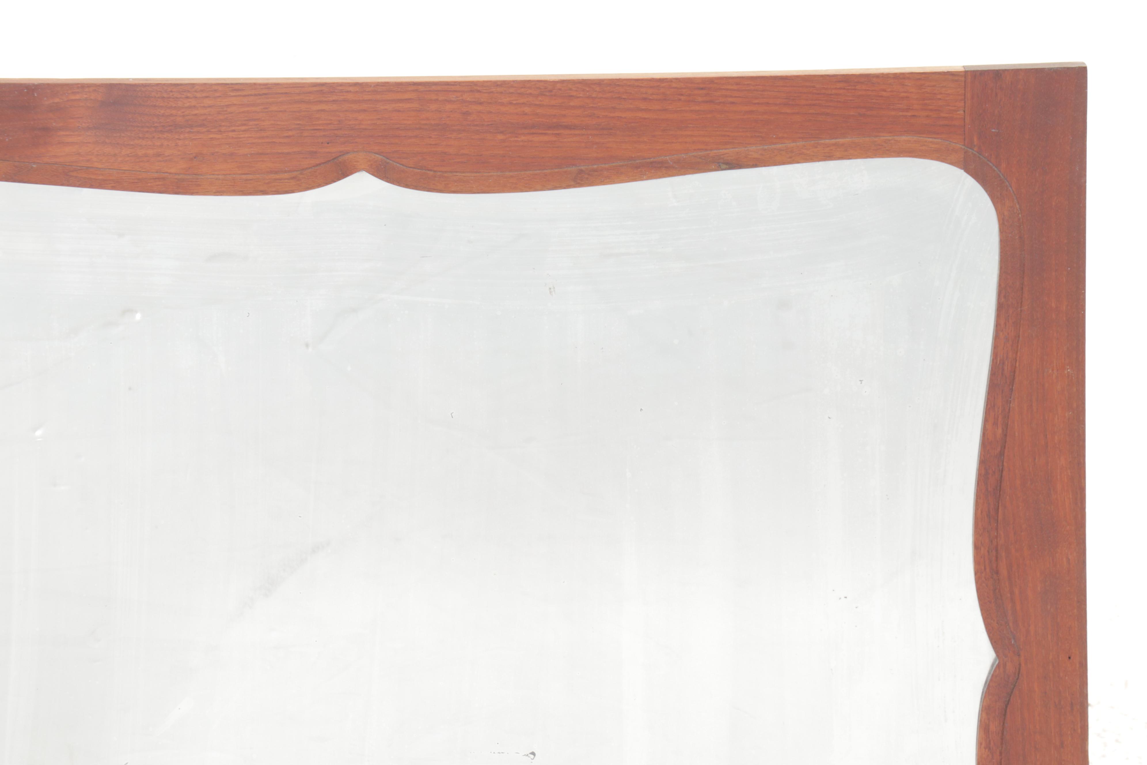 American Scalloped Edge  Framed Wall Mirror, Early 20th C.