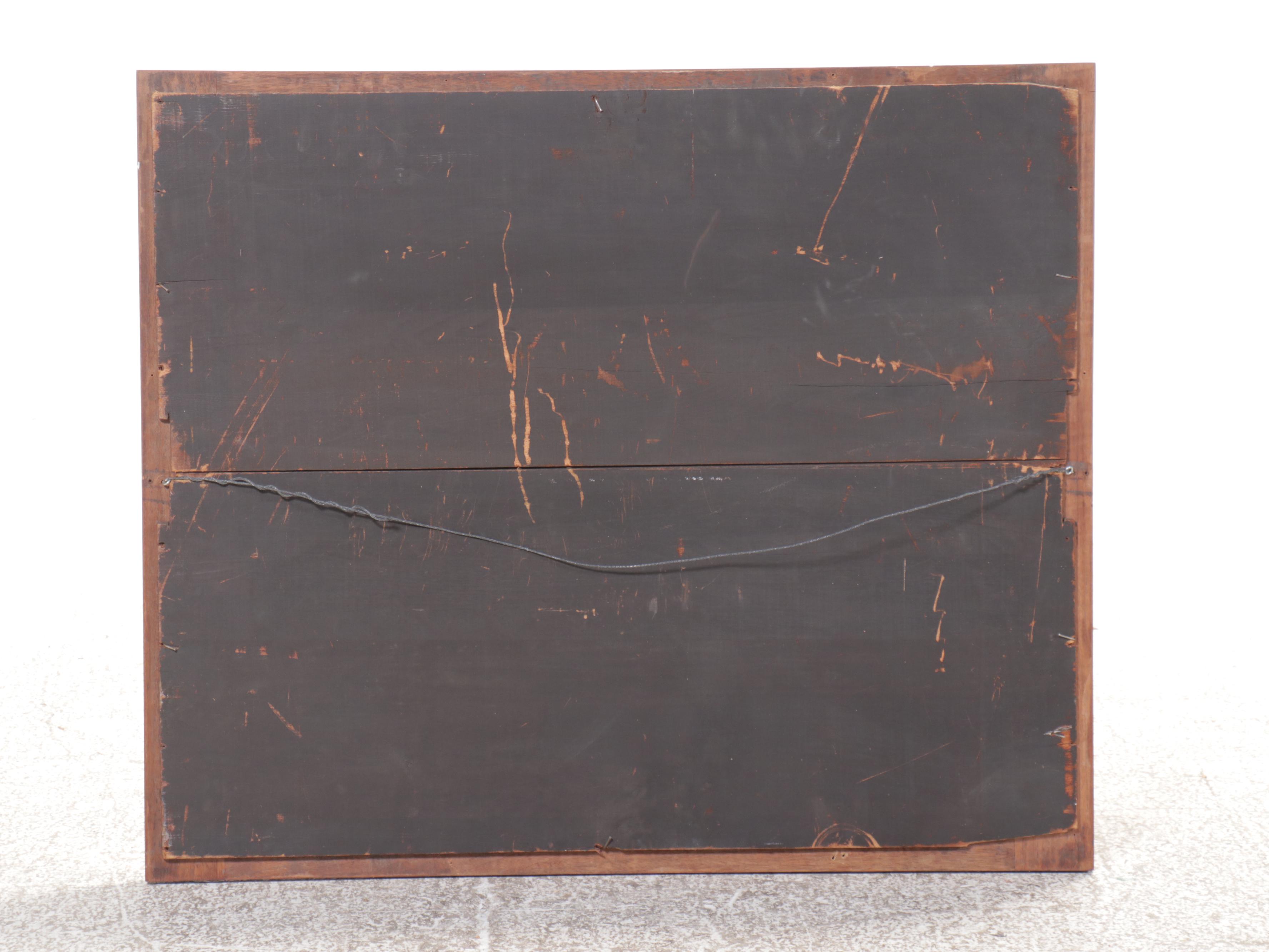 American Scalloped Edge  Framed Wall Mirror, Early 20th C.