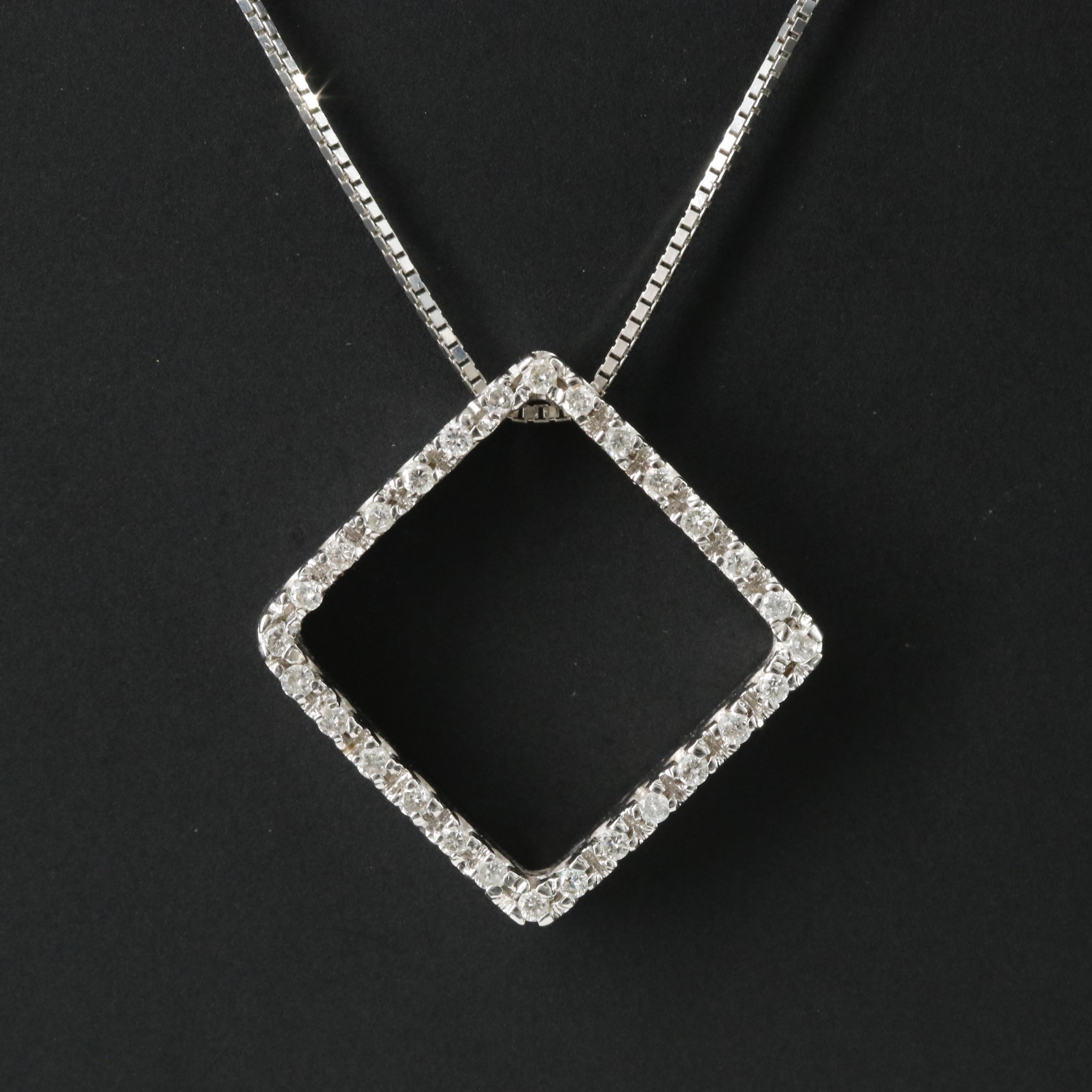18K 0.18 CTW Diamond Pendant Necklace