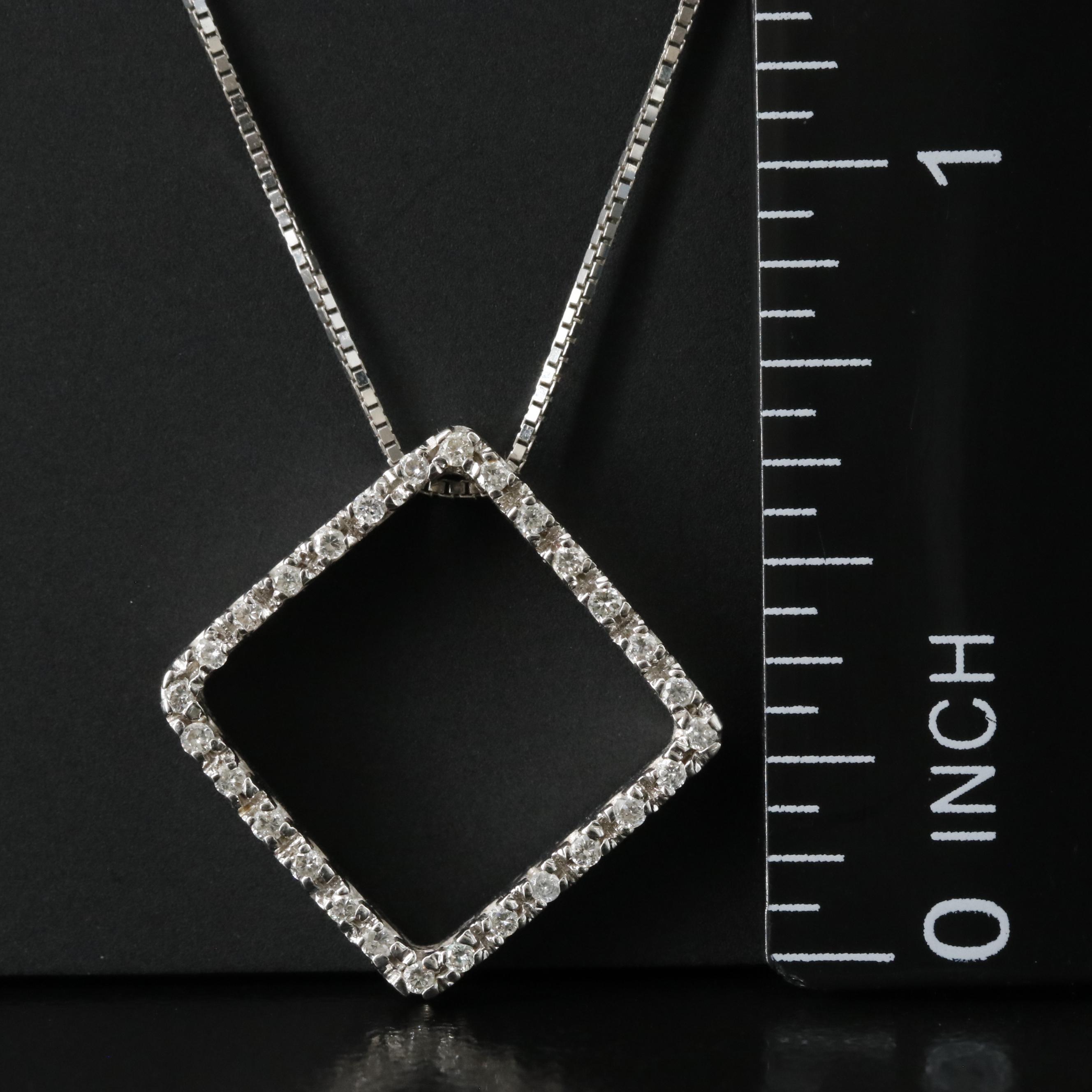 18K 0.18 CTW Diamond Pendant Necklace