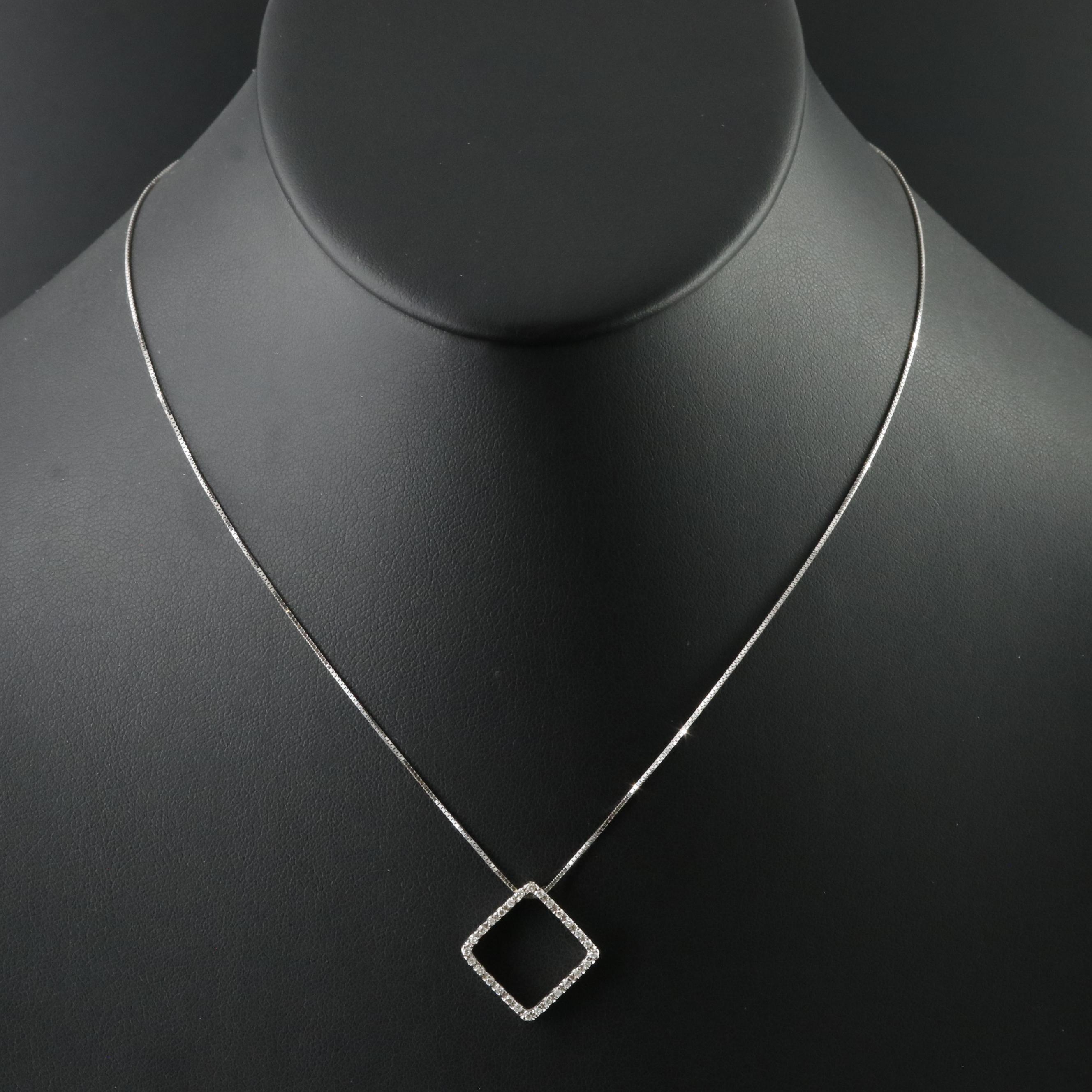 18K 0.18 CTW Diamond Pendant Necklace