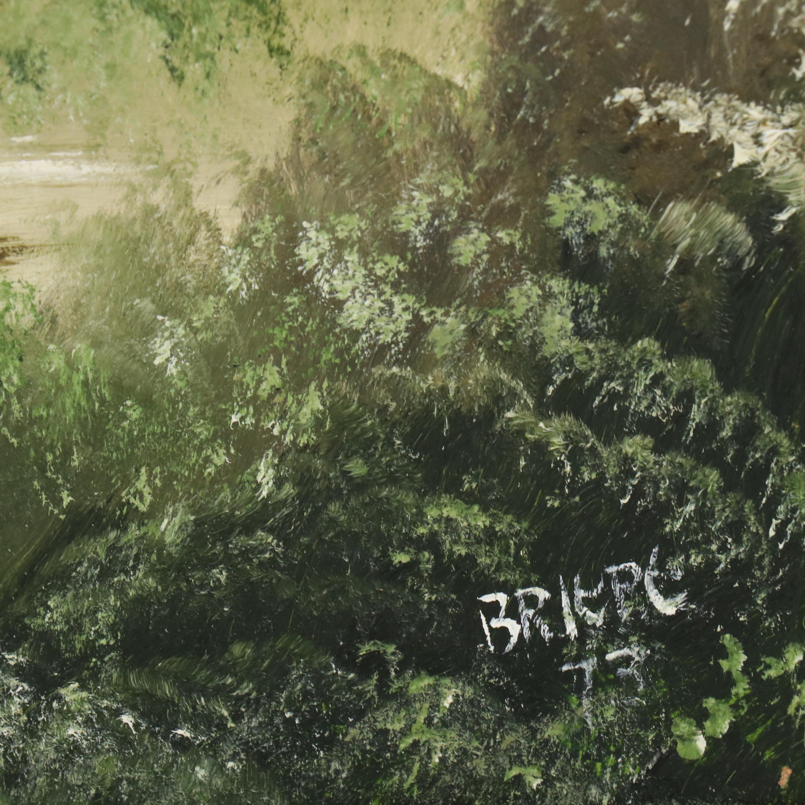 Hap Briere Large-Scale Oil Landscape Painting of Birch Forest, 1973