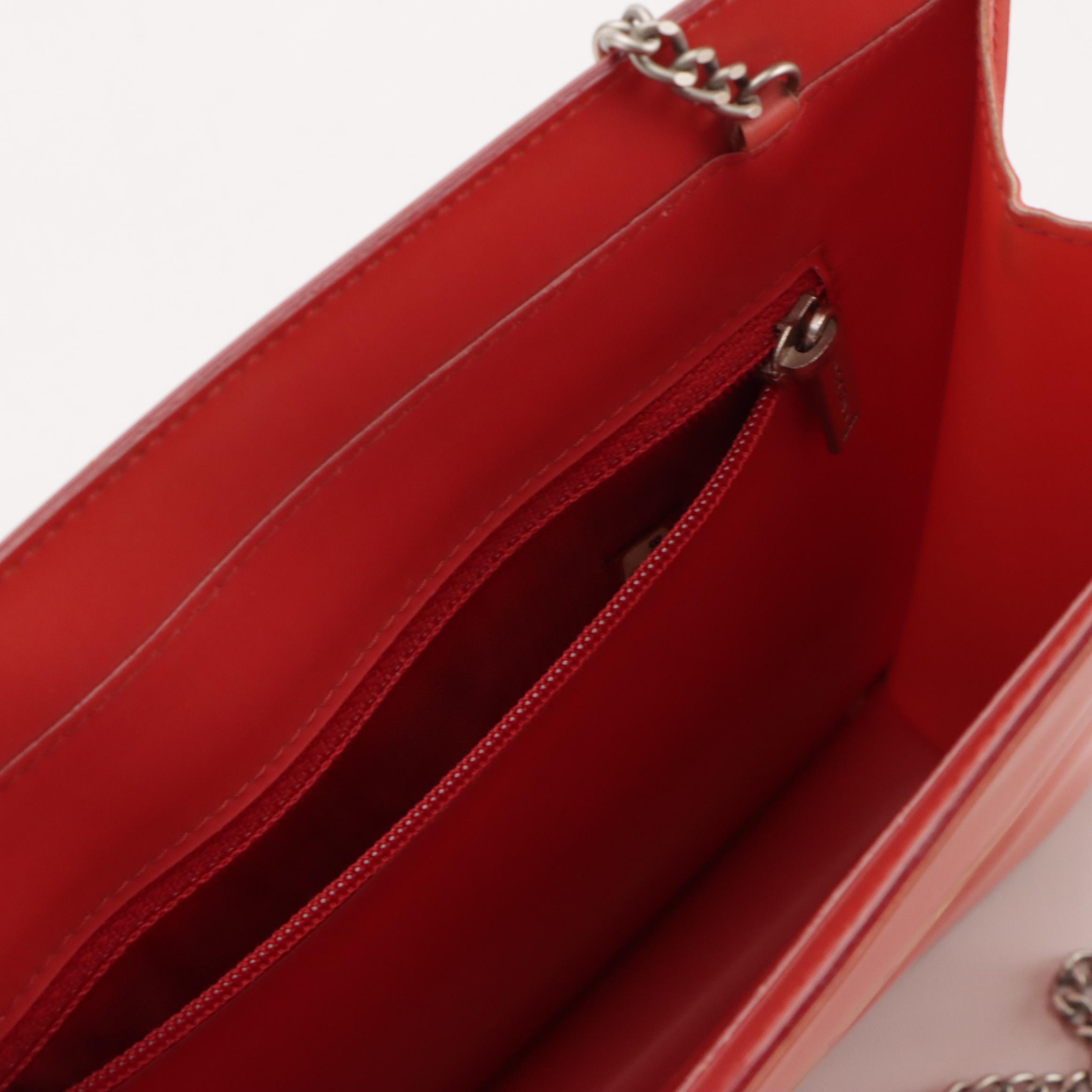 Chanel Lenticular Logo Chain Strap Shoulder Bag in Coral Vinyl