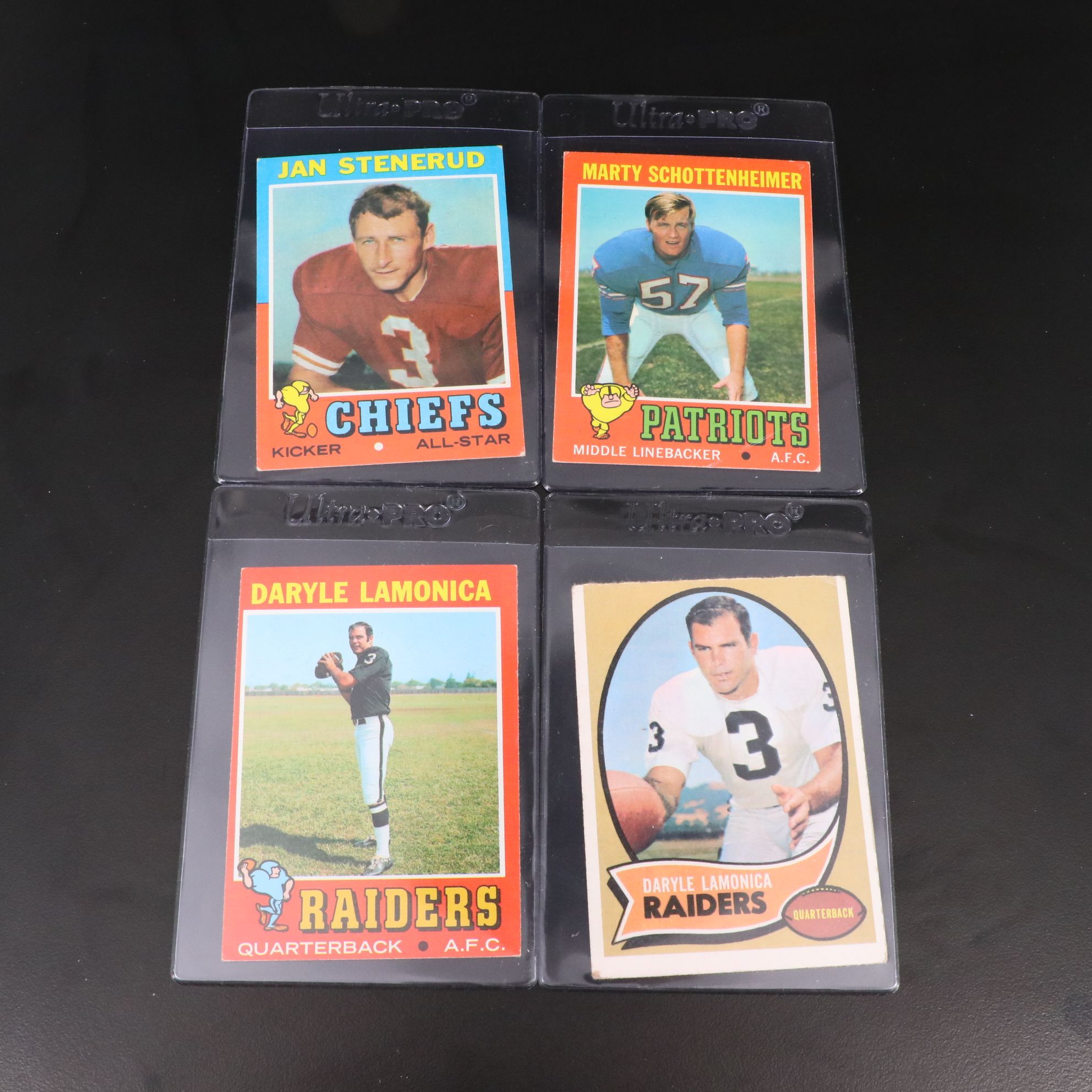 Topps Football Cards Featuring Joe Namath, Gale Sayers, and More, 1970s