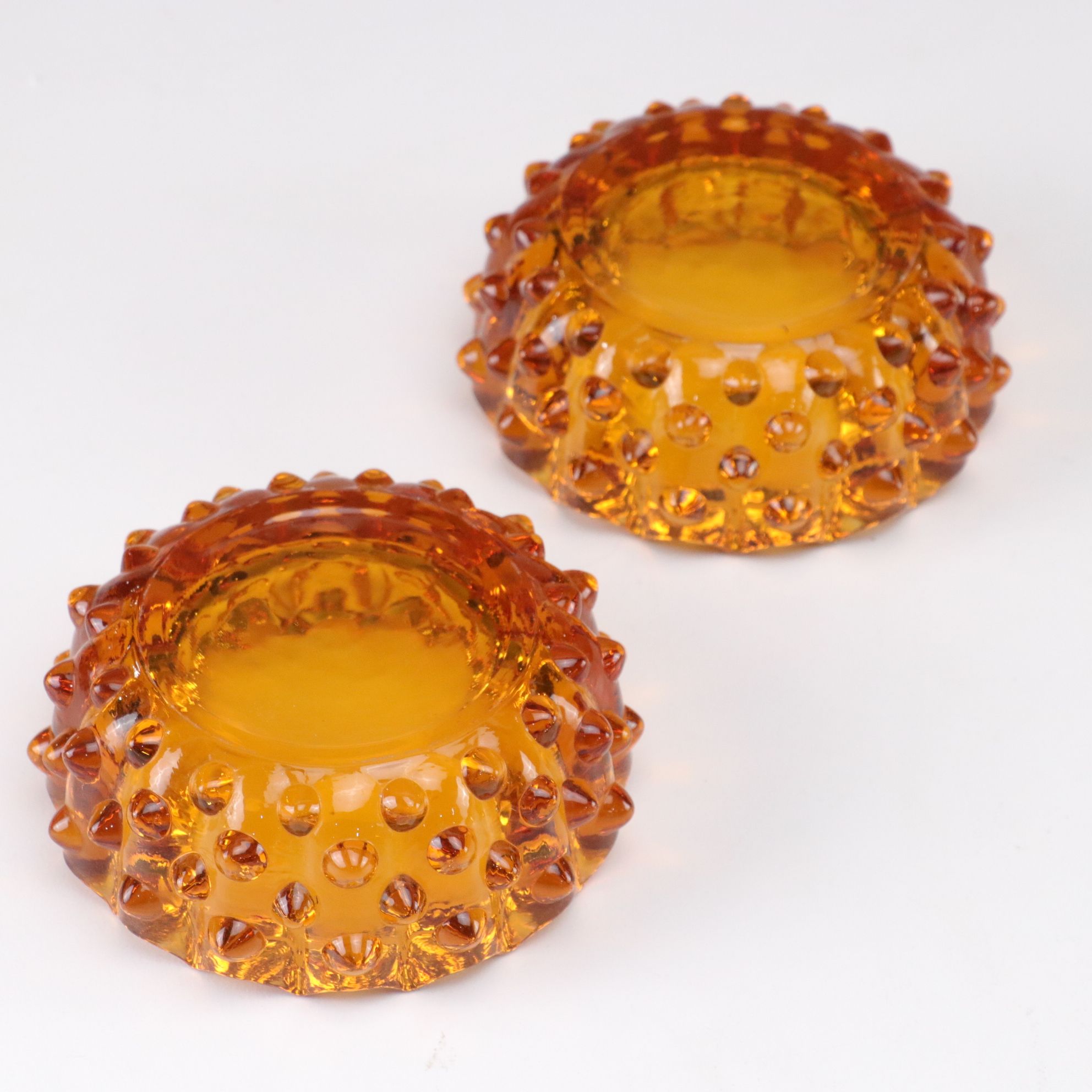 Mid Century Modern Stainless Steel Utensils with Amber Hobnail Ashtrays & More