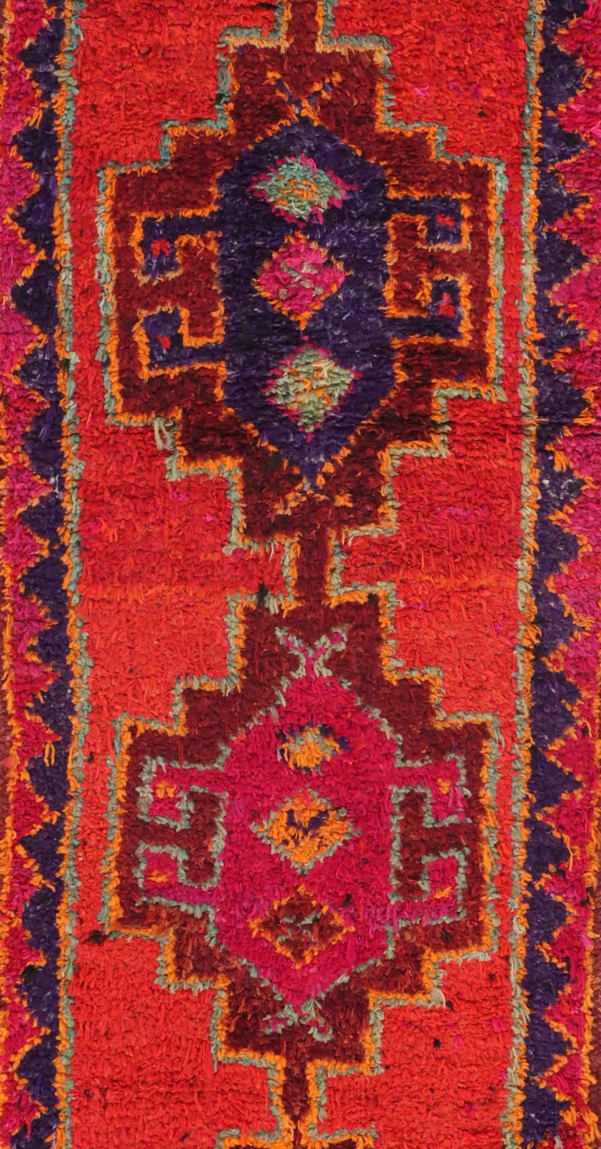 3'4 x 14'6 Hand-Knotted Moroccan Berber Long Rug