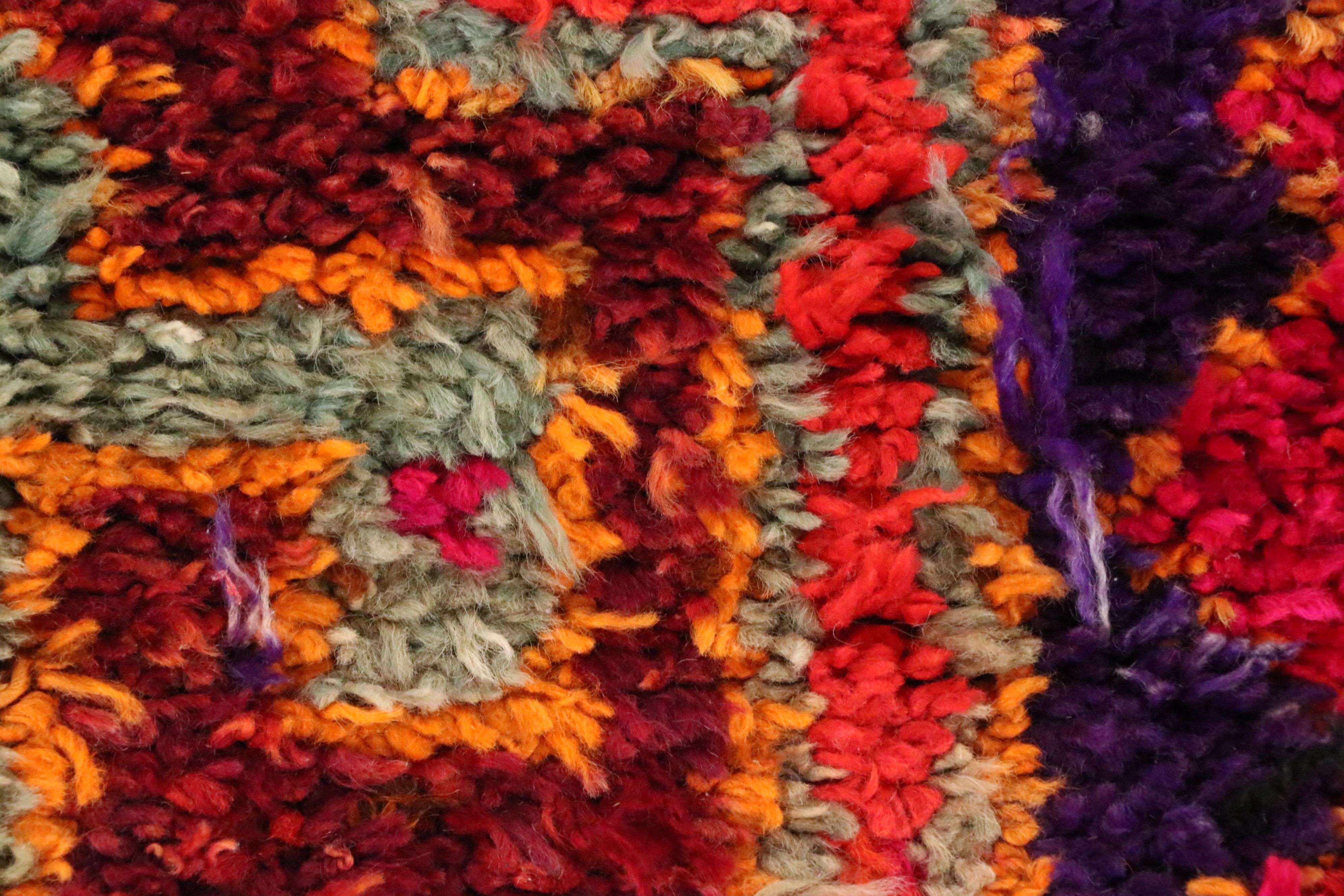 3'4 x 14'6 Hand-Knotted Moroccan Berber Long Rug