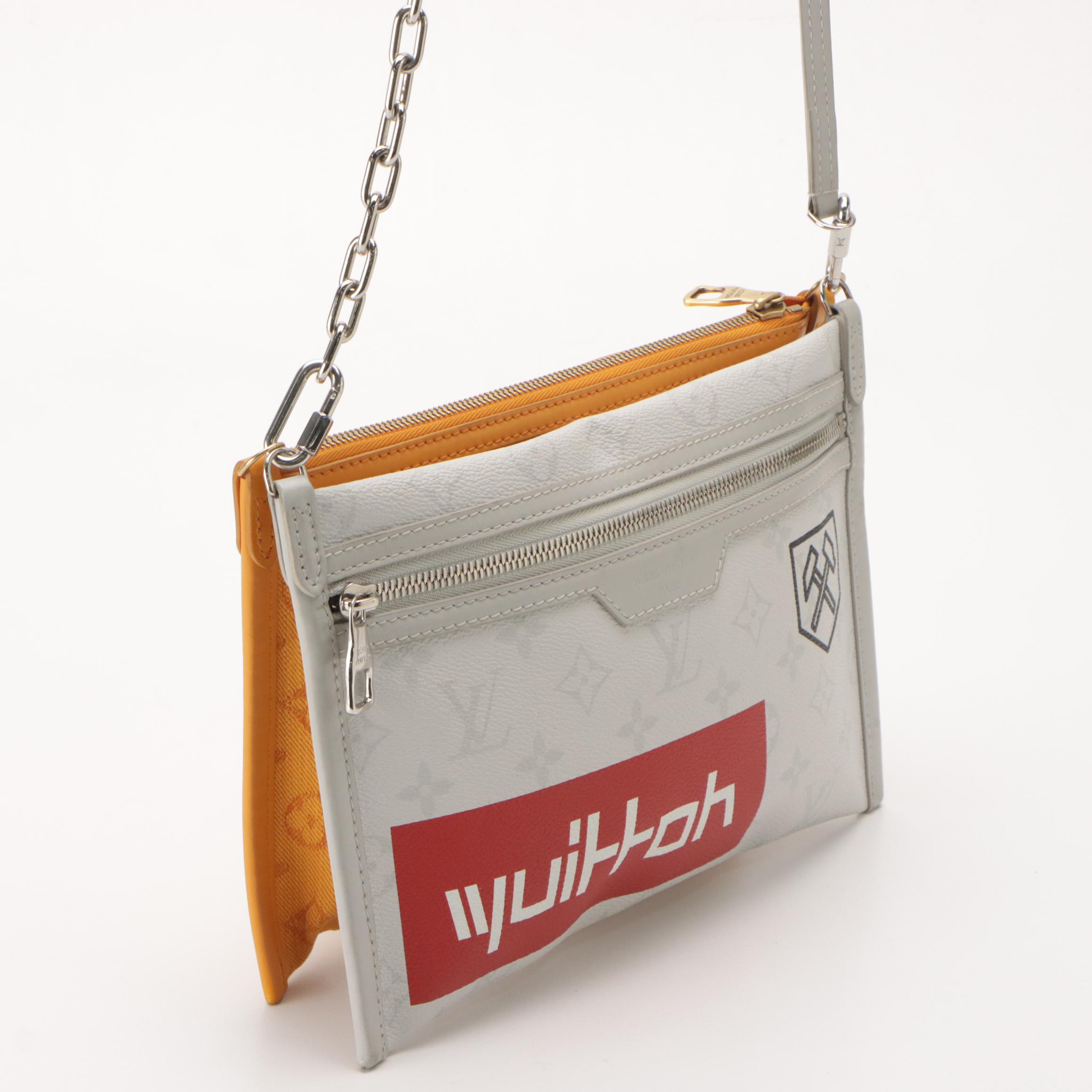 Louis Vuitton Monogram Antarctica Double Flat Messenger Crossbody Bag