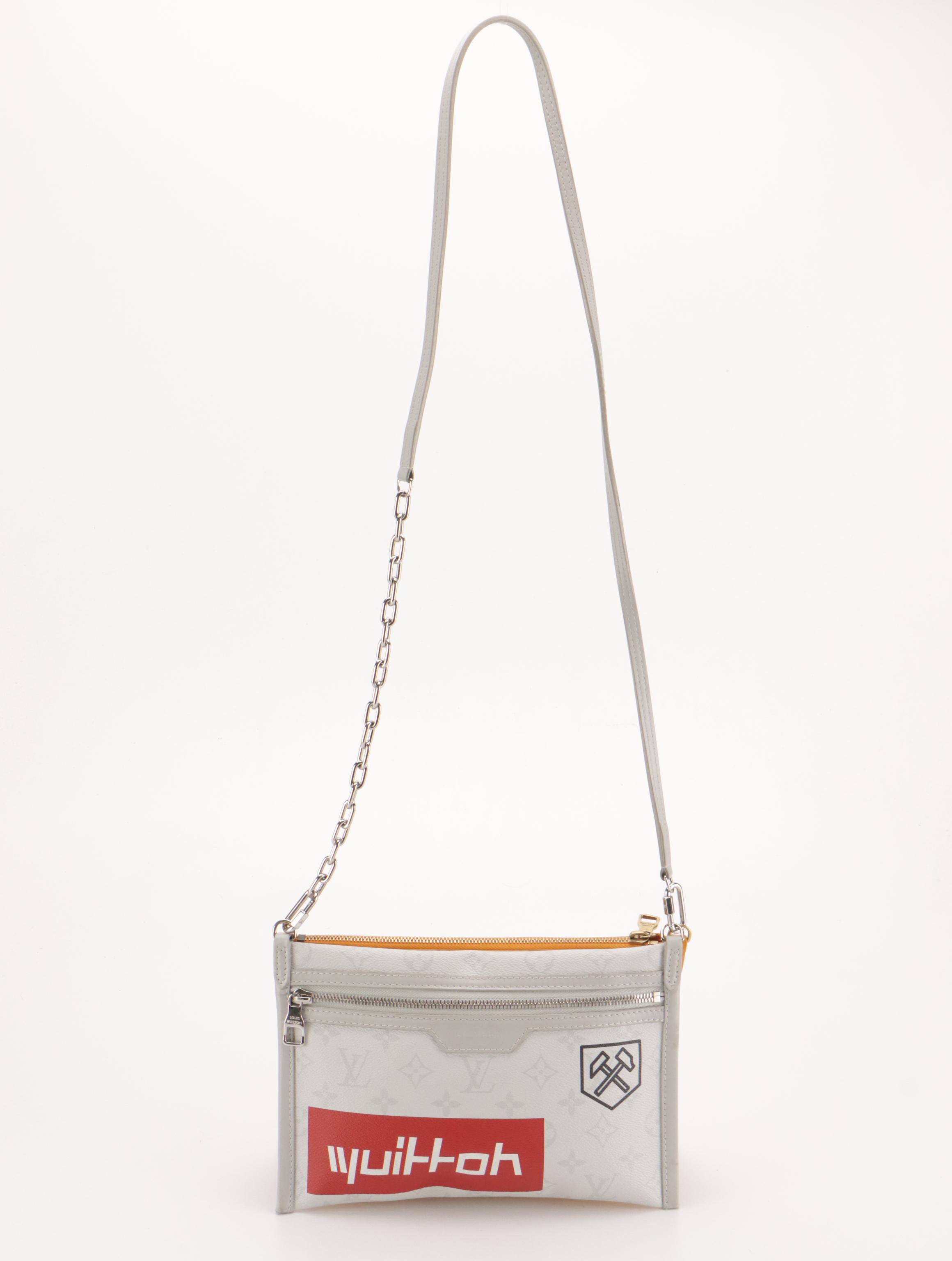 Louis Vuitton Monogram Antarctica Double Flat Messenger Crossbody Bag