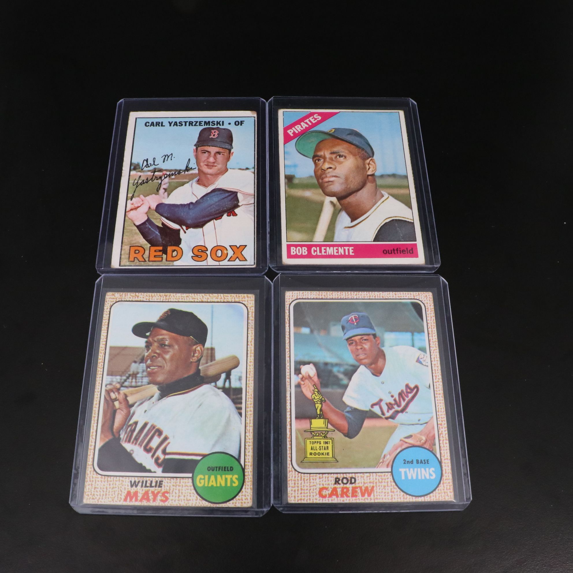 Topps Baseball Cards with Roberto Clemente, Willie Mays, and More, 1950s-1960s