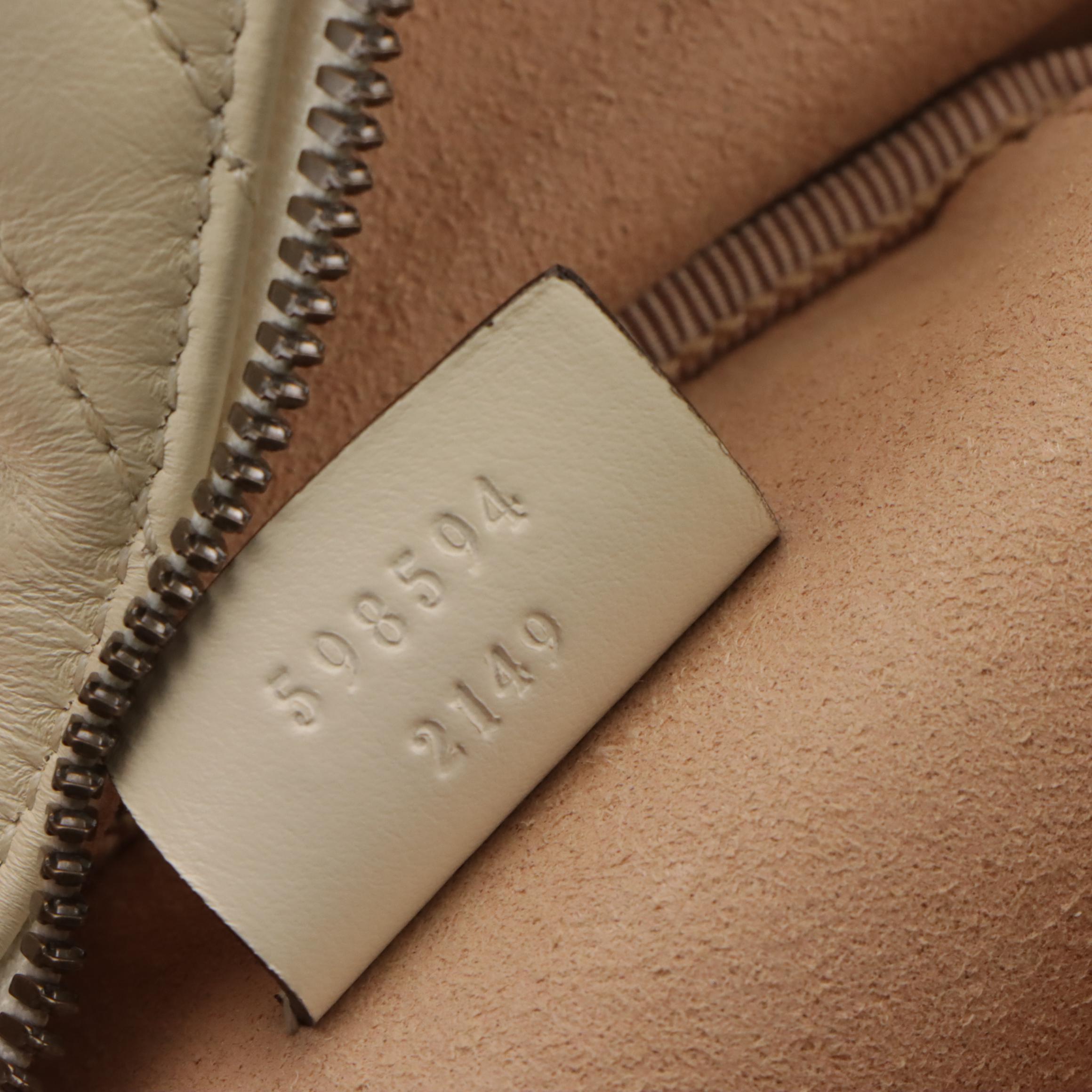 Gucci Mini GG Marmont Top Handle Vanity Backpack in Matelassé Chevron Leather