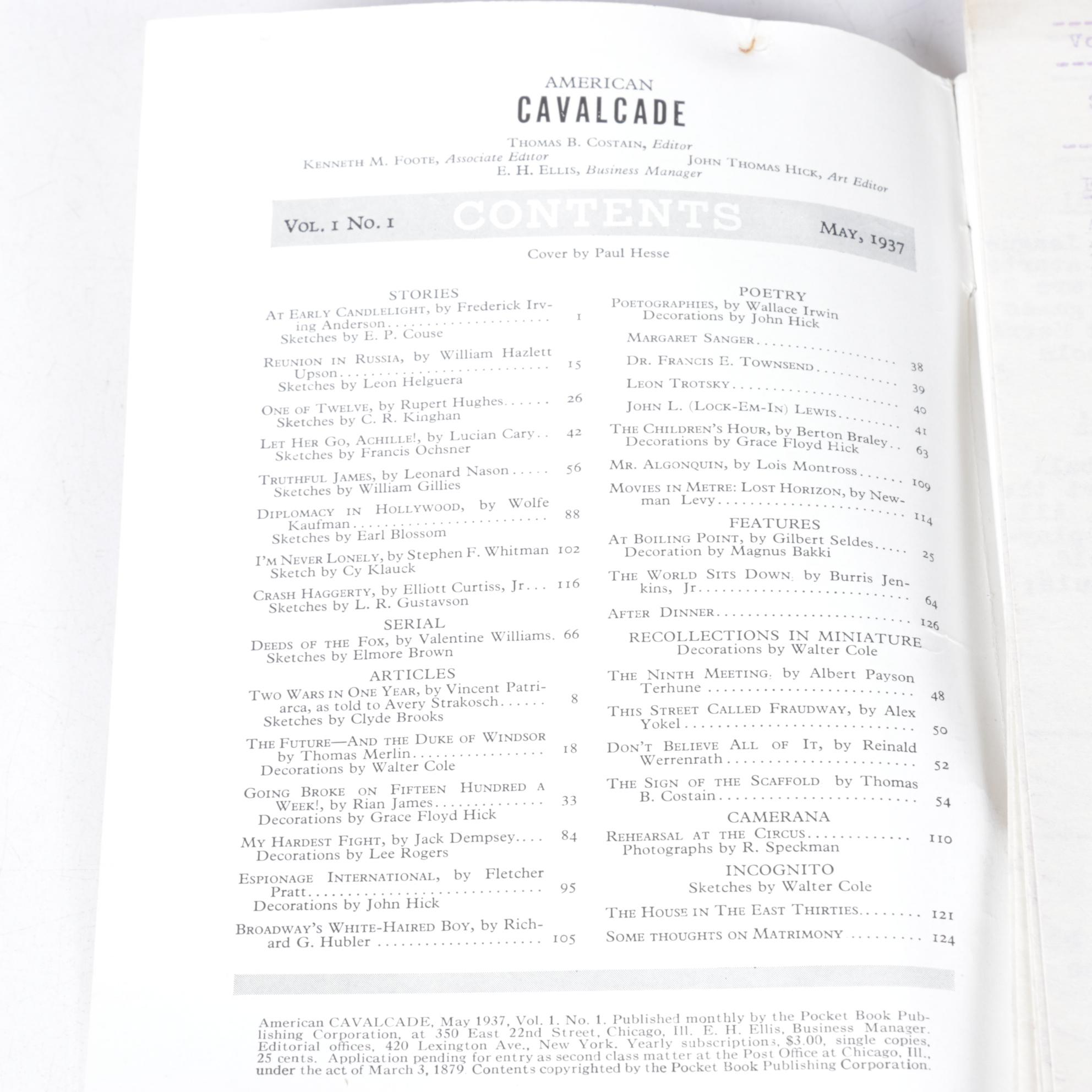 American Cavalcade 1937 Vol. 1 with "Show" Magazine & More Programs