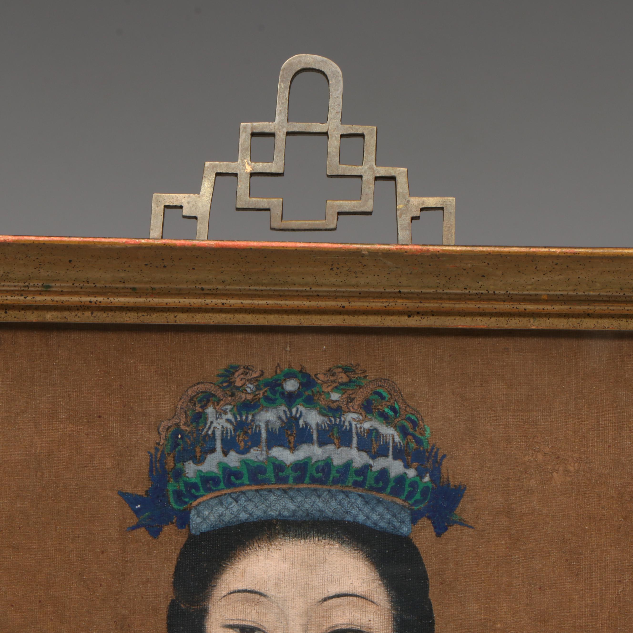 Antique Chinese Ancestor Paintings on Silk, 19th Century