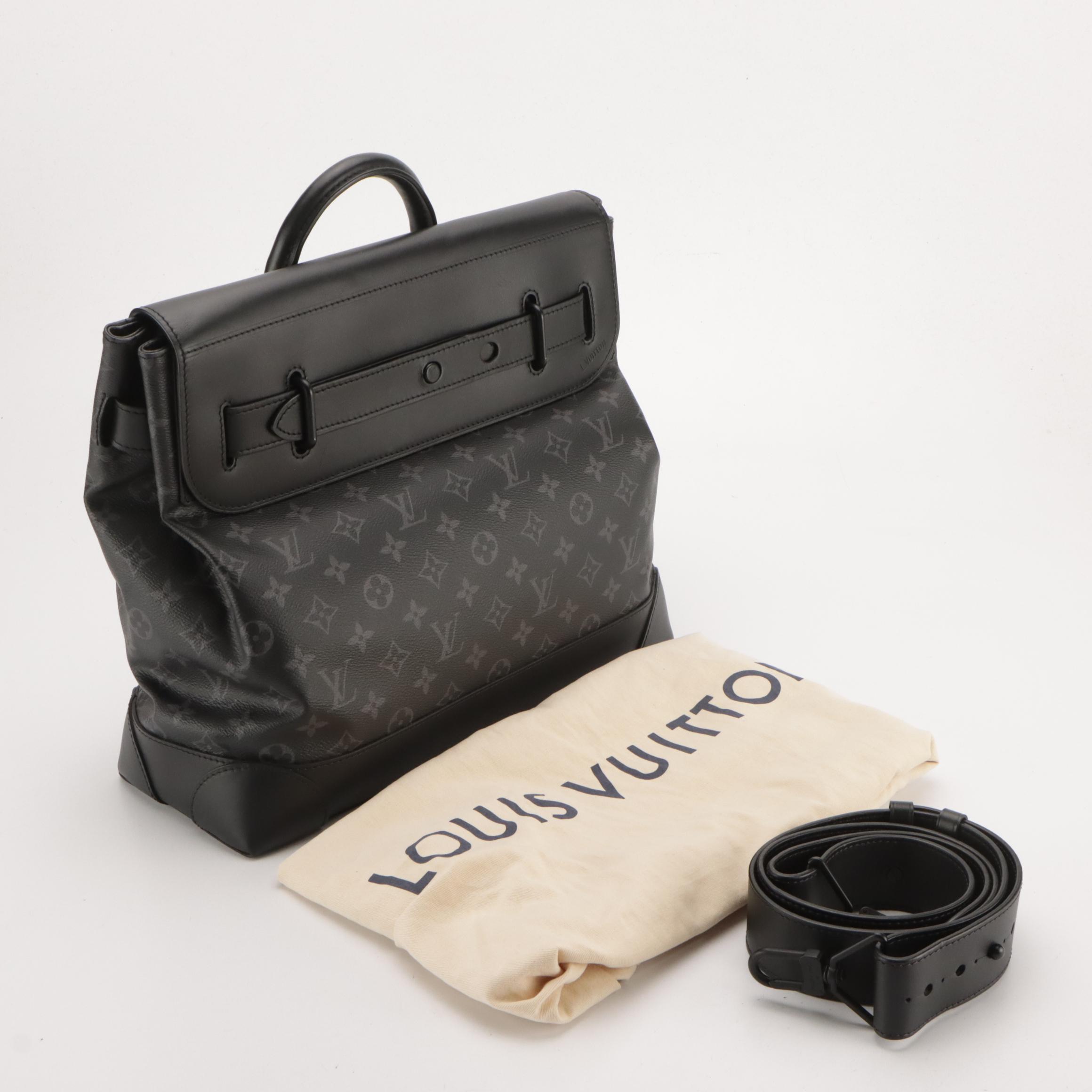 Louis Vuitton Steamer Messenger Satchel in Eclipse Monogram Canvas and Leather