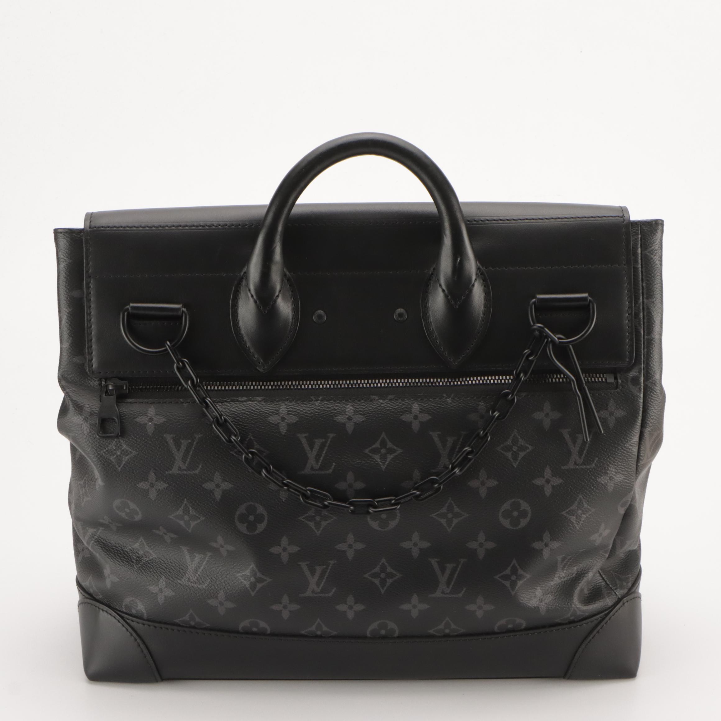 Louis Vuitton Steamer Messenger Satchel in Eclipse Monogram Canvas and Leather