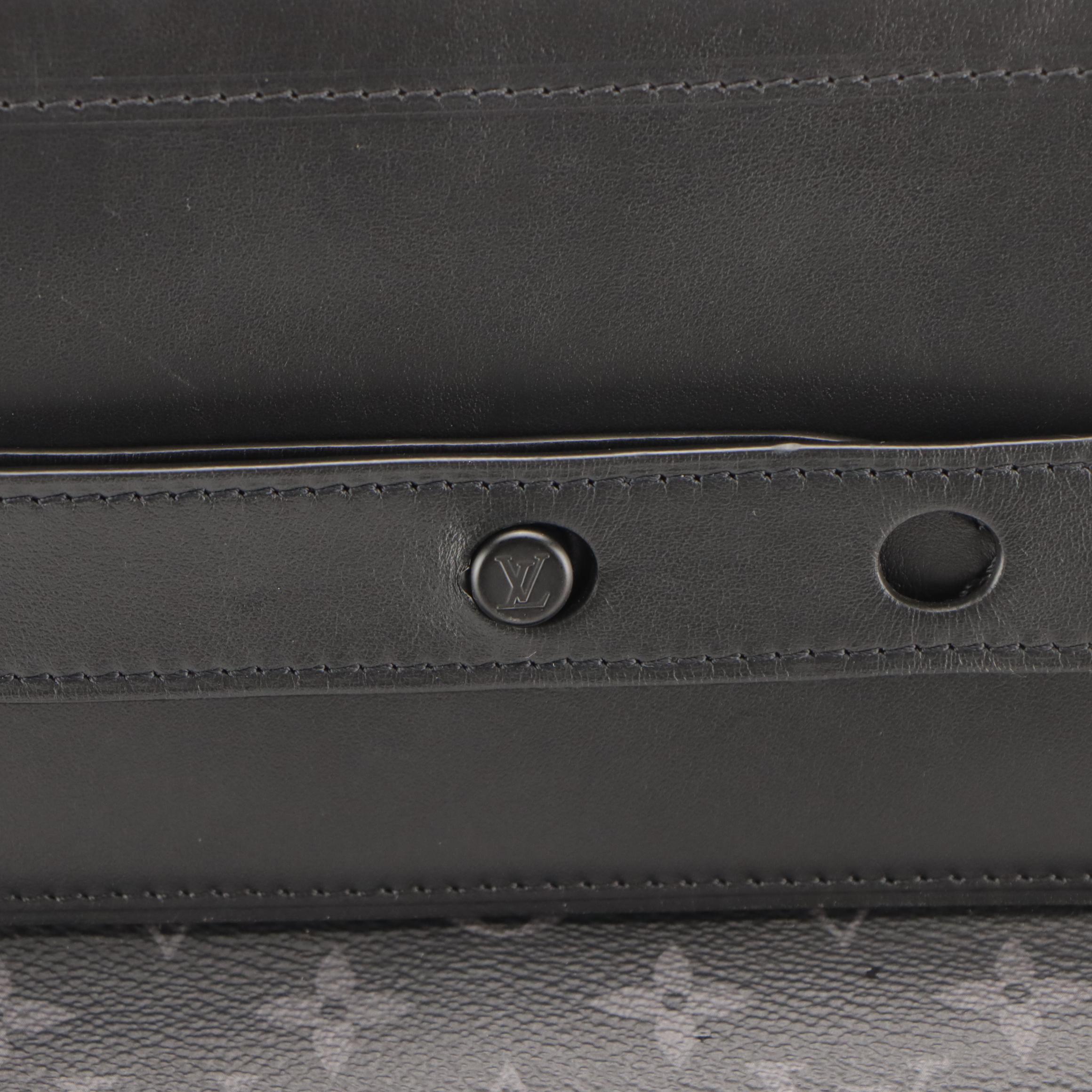 Louis Vuitton Steamer Messenger Satchel in Eclipse Monogram Canvas and Leather