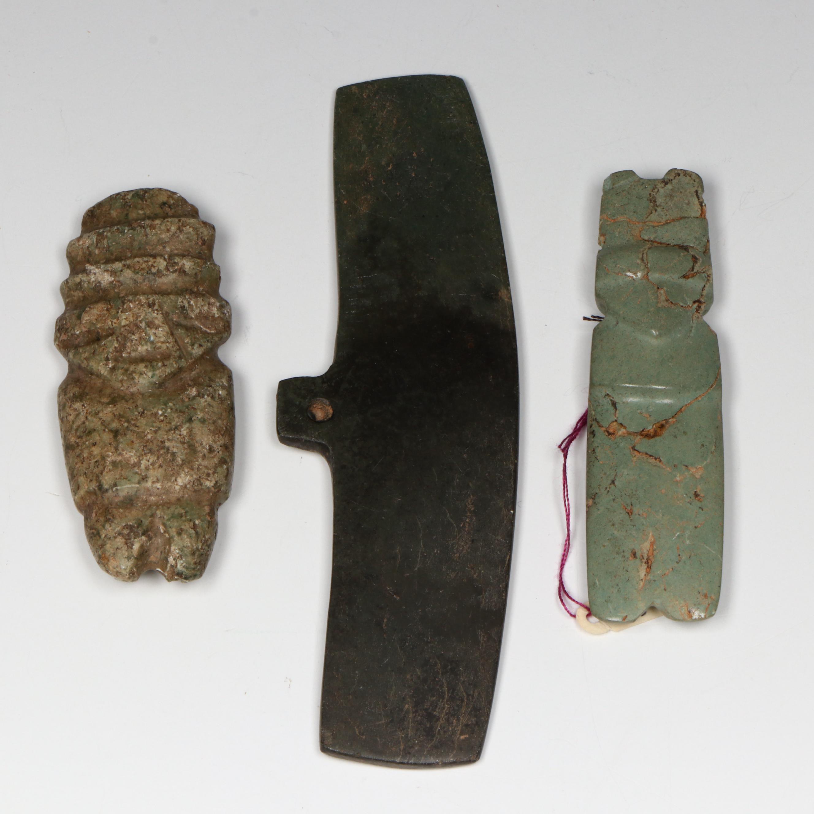 Antique Carved Hardstone Blades