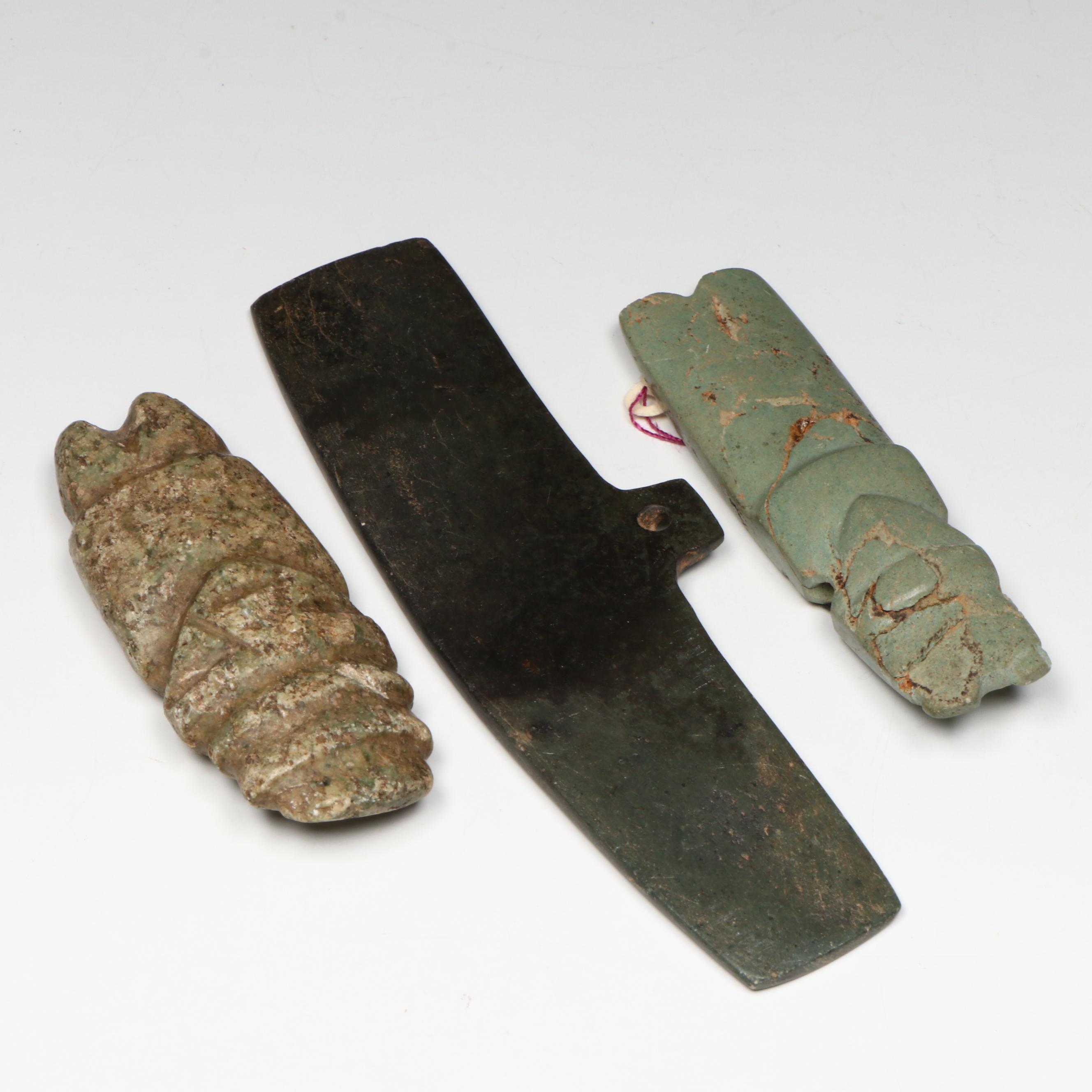 Antique Carved Hardstone Blades