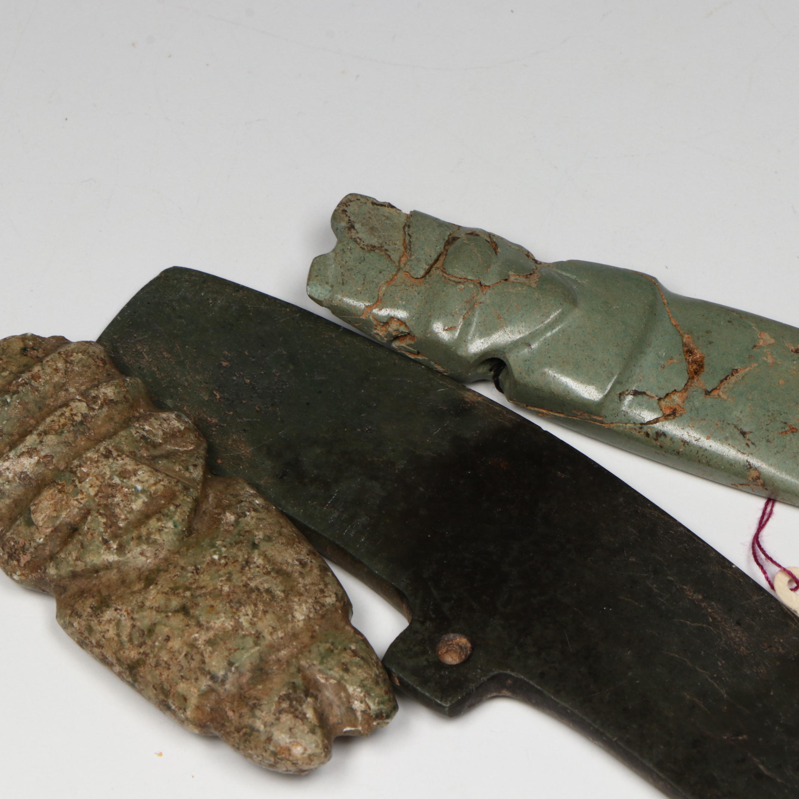 Antique Carved Hardstone Blades