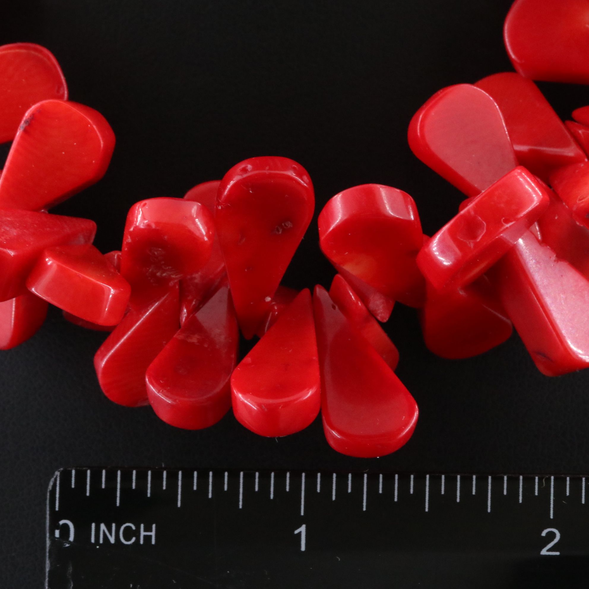 Coral Necklace with Sterling Toggle Clasp