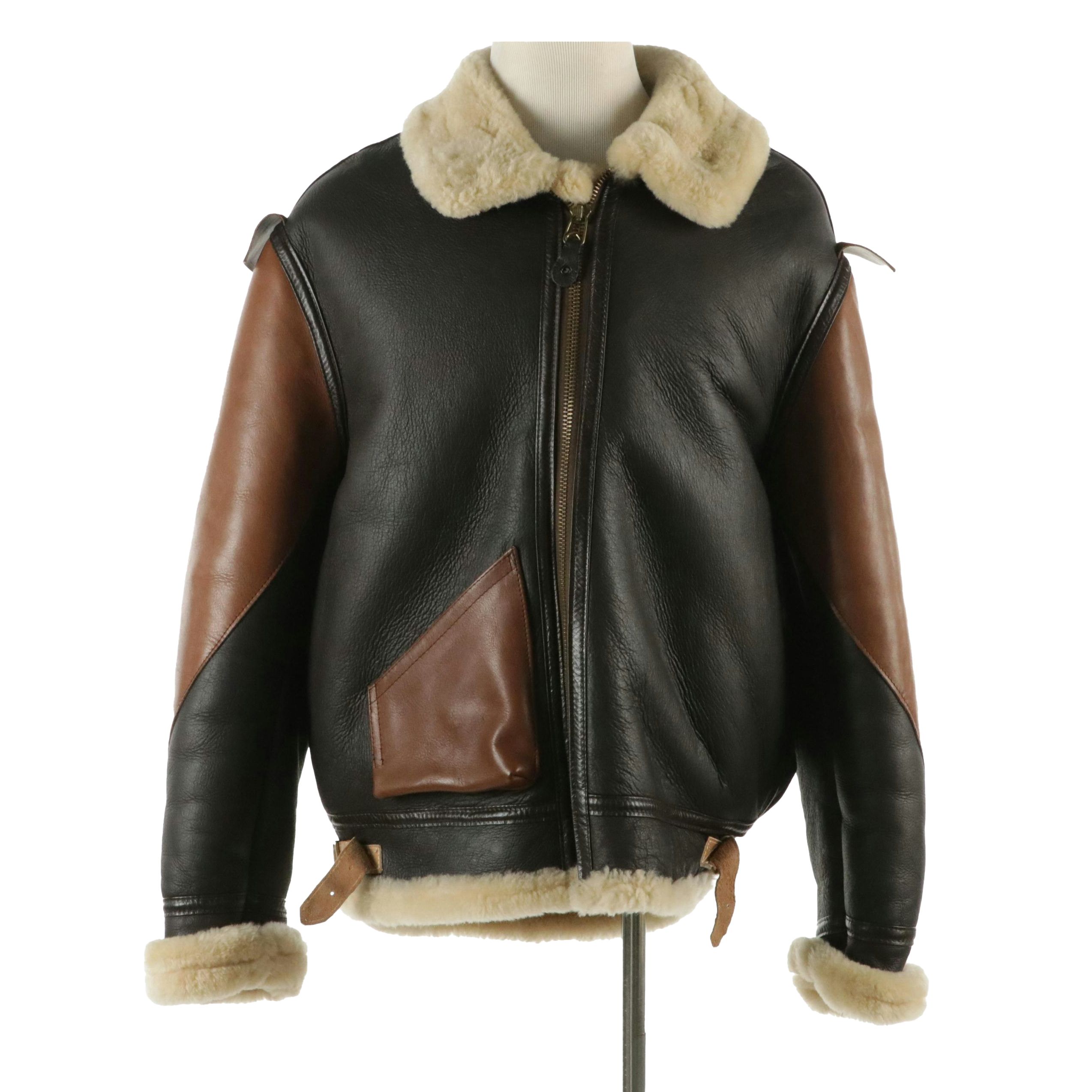 Men's Willis & Geiger Classic U.S Army B-3 Sheepskin-Lined Leather Flight Jacket