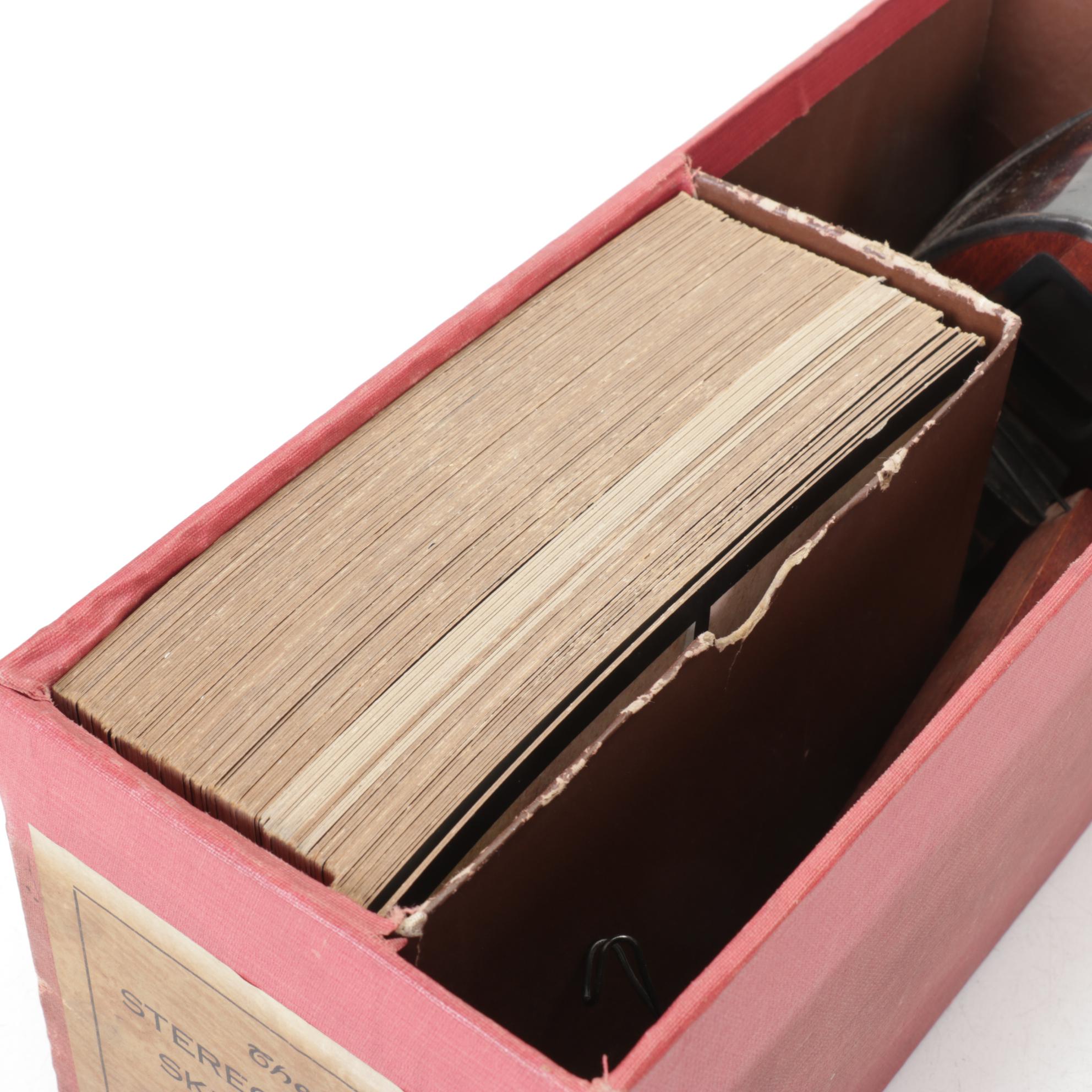 Stereoscopic Skin Clinic Set of Stereoscope and Medical Slides, 1914