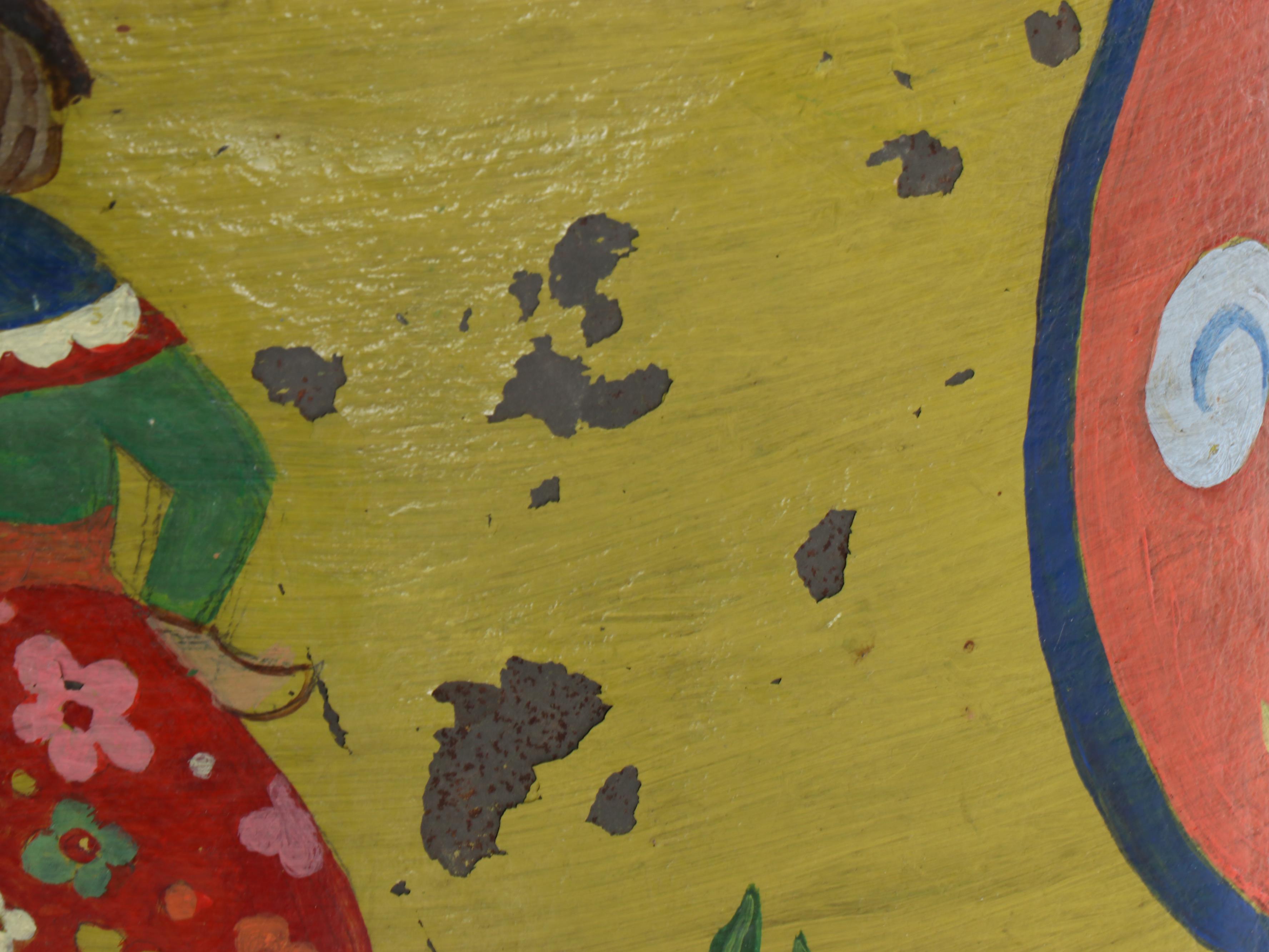 Alsatian Style Hand-Painted Metal Milk Carton