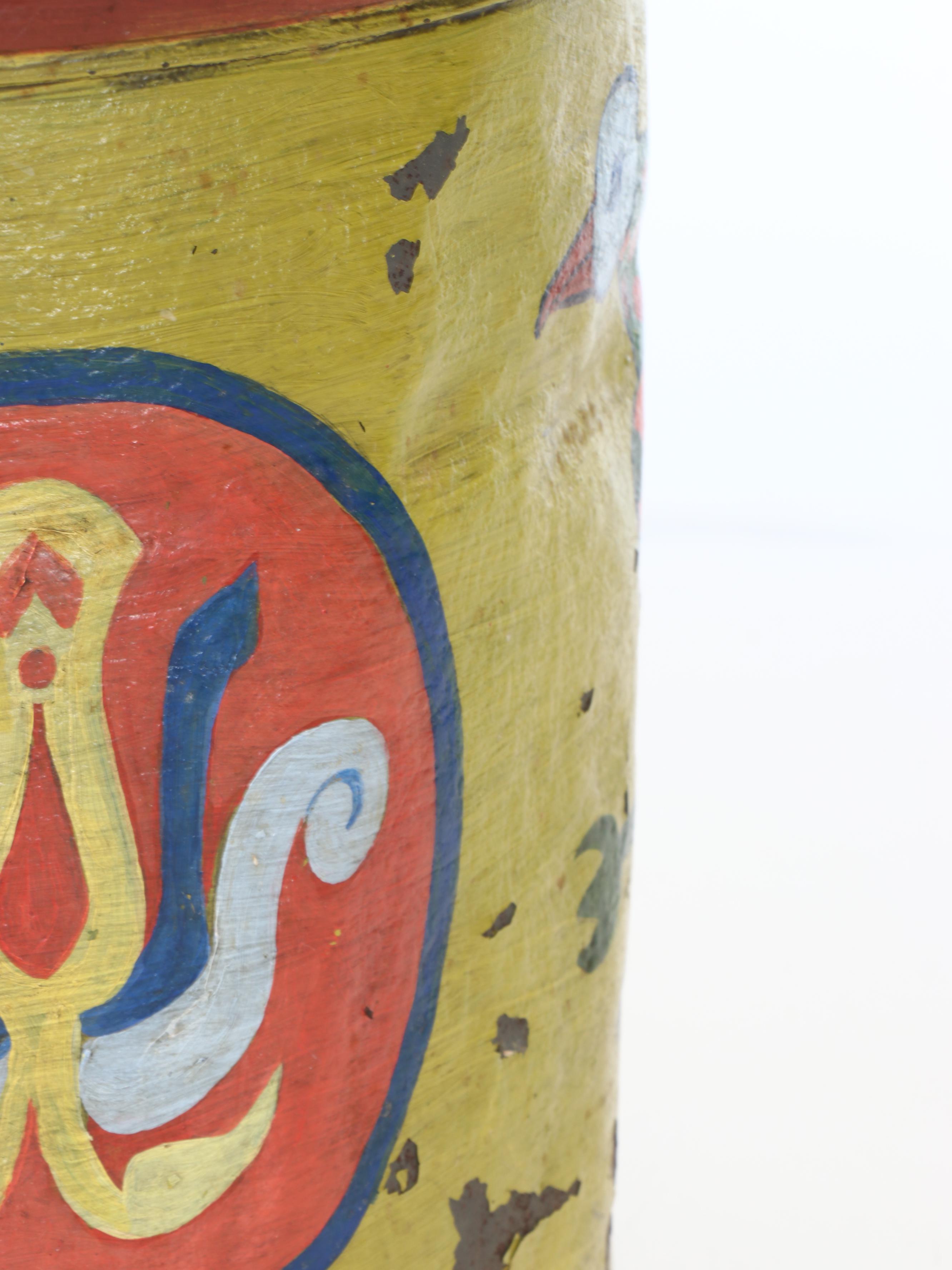 Alsatian Style Hand-Painted Metal Milk Carton