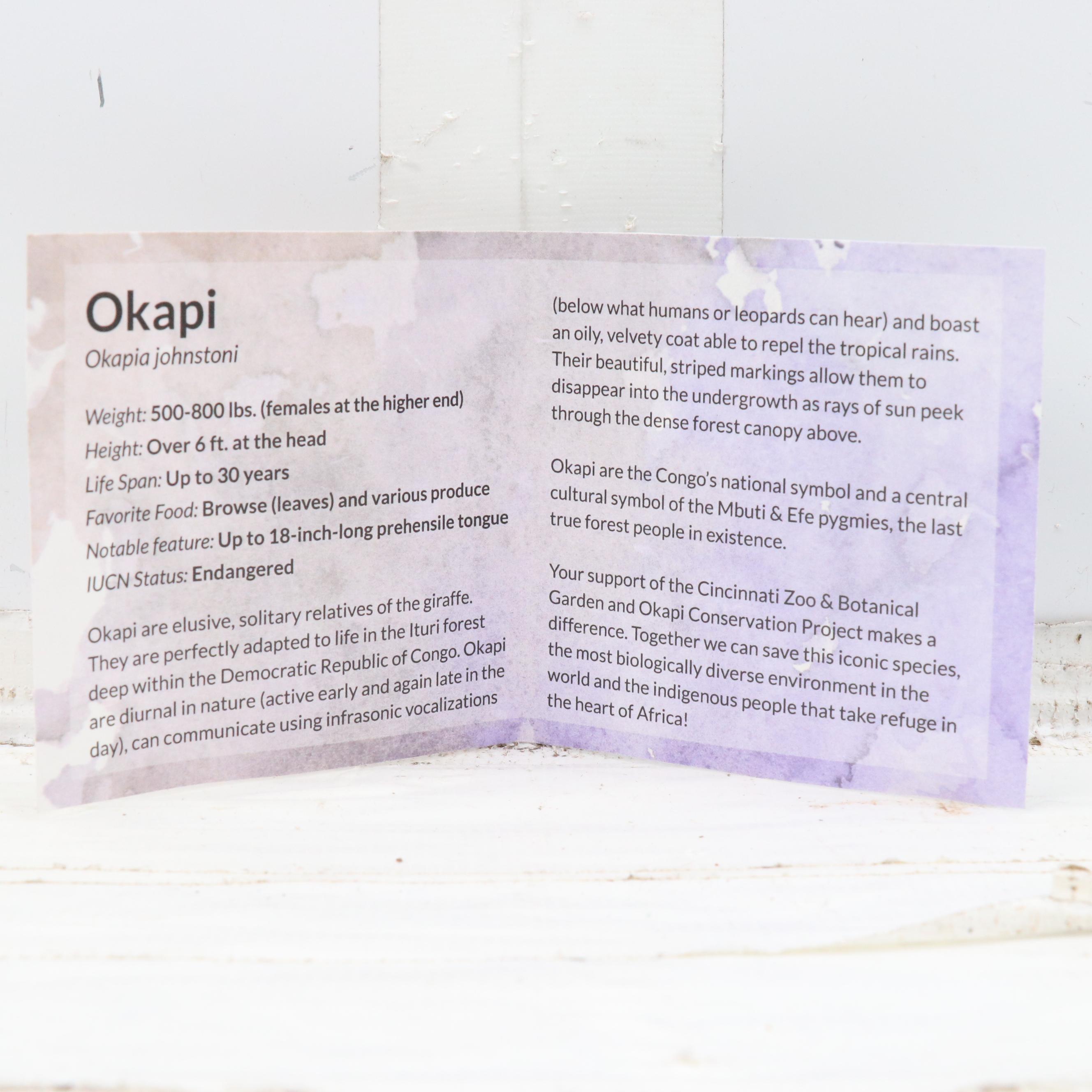 Cincinnati Zoo Rumps for Refuge Okapi Stamped Acrylic Painting, 2022