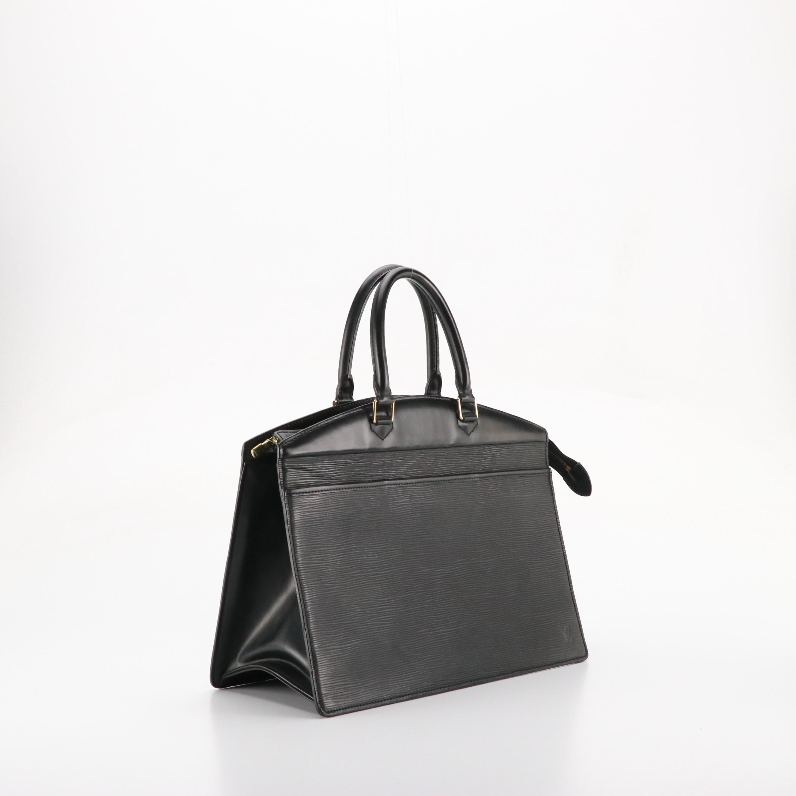 Louis Vuitton Riviera Handbag in Black Epi and Smooth Leather