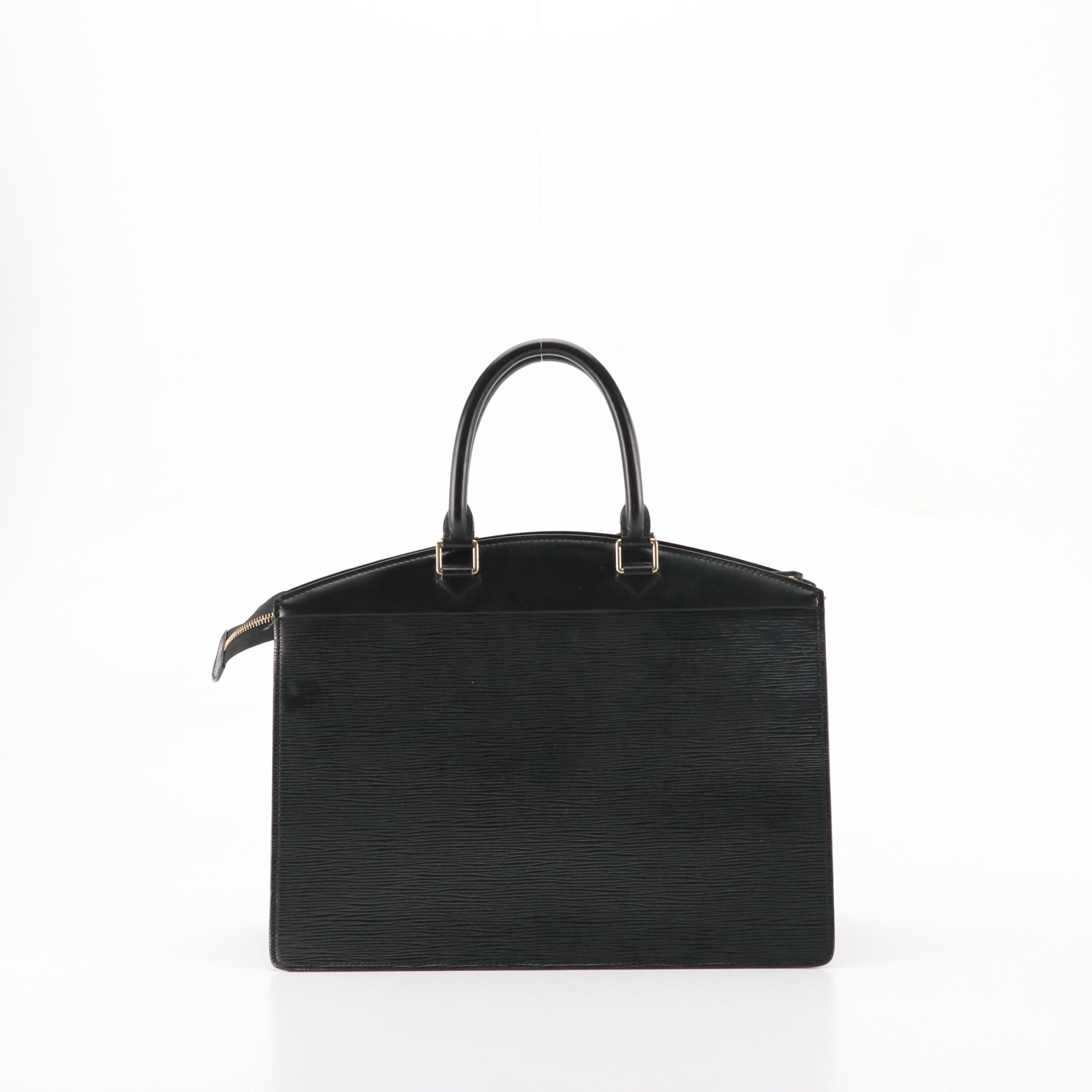 Louis Vuitton Riviera Handbag in Black Epi and Smooth Leather