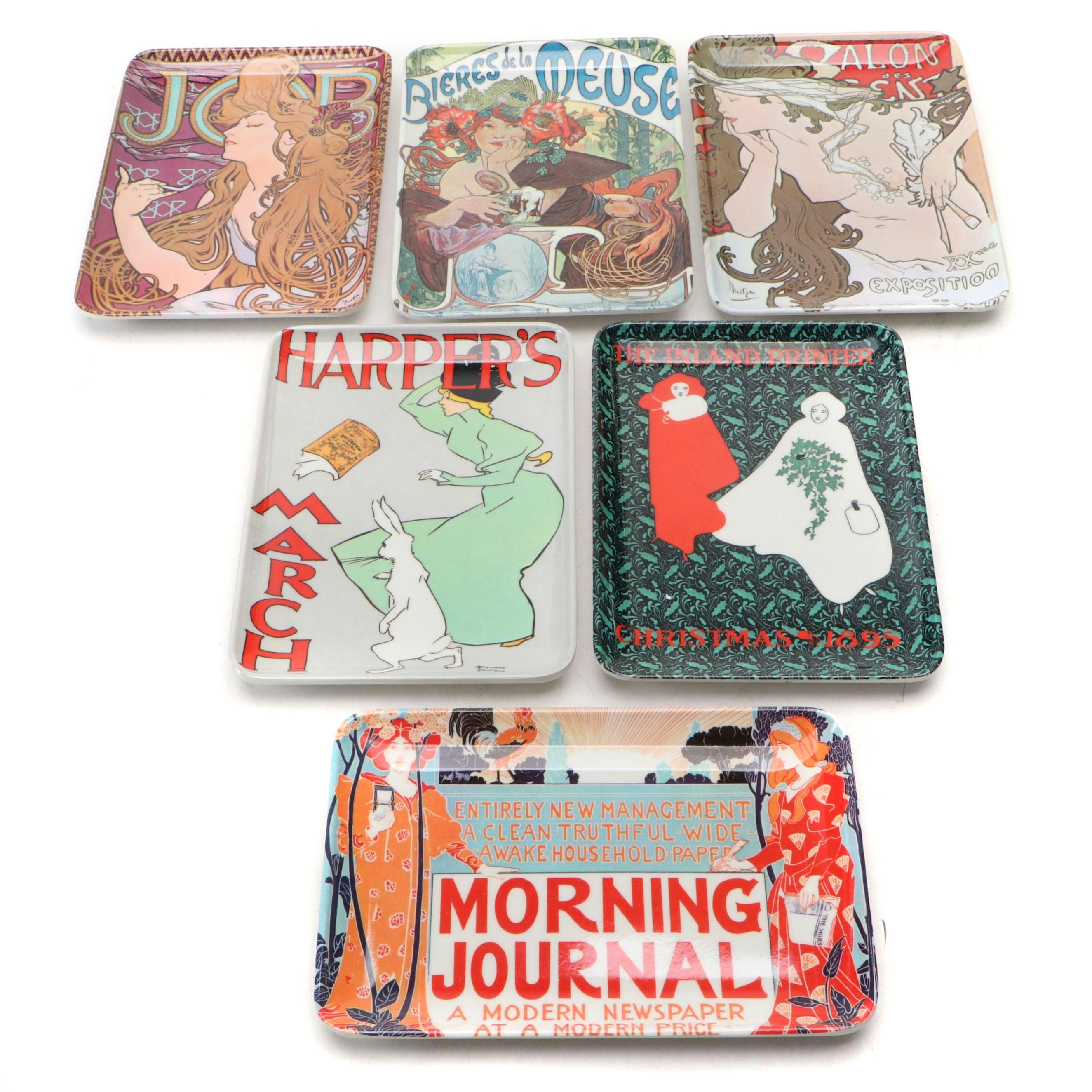 Decorative Crafts Inc Mucha and Other Art Nouveau Poster Plastic Trays