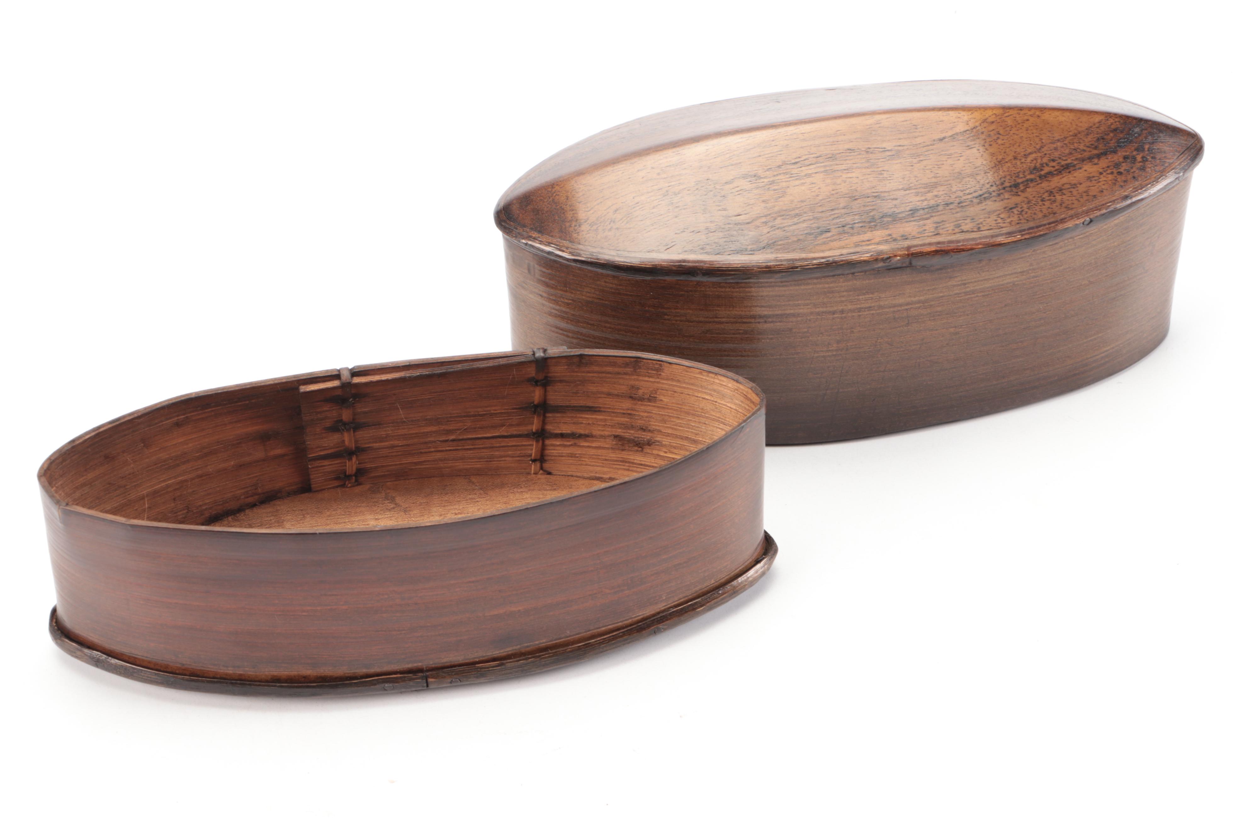 Polished Burl Wooden Bowls with Decorative Box