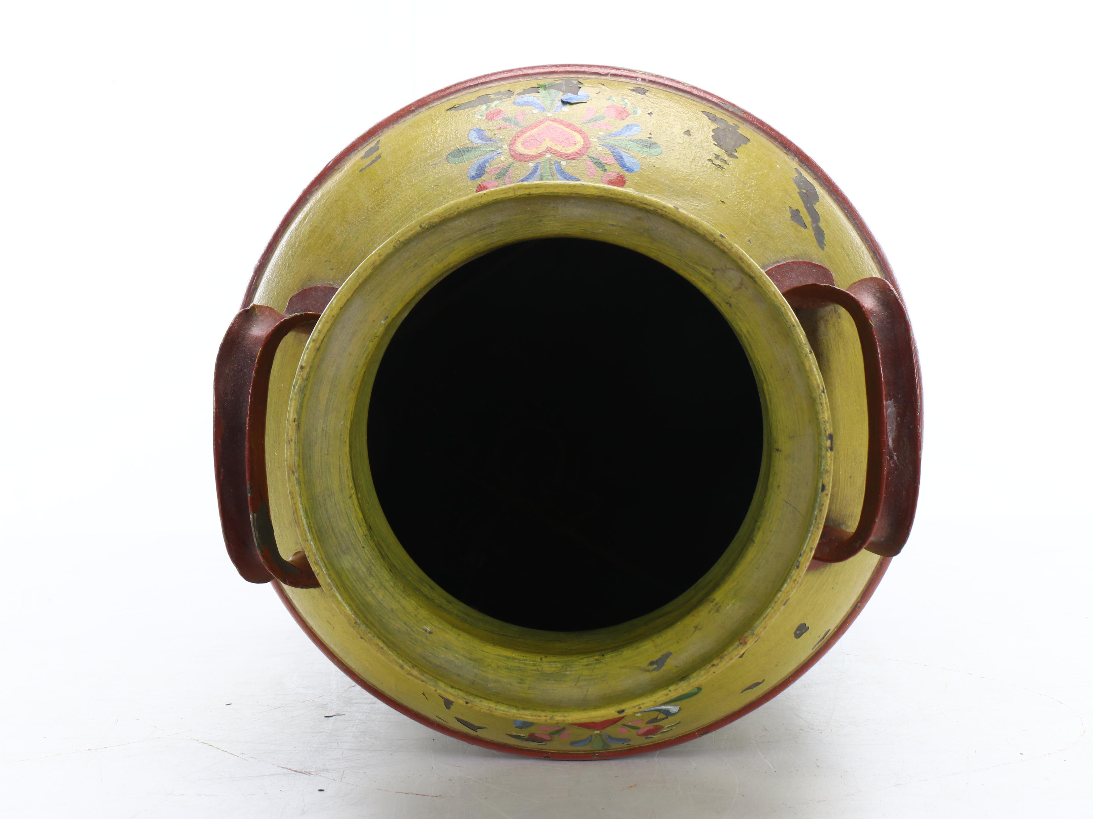 Alsatian Style Hand-Painted Metal Milk Carton