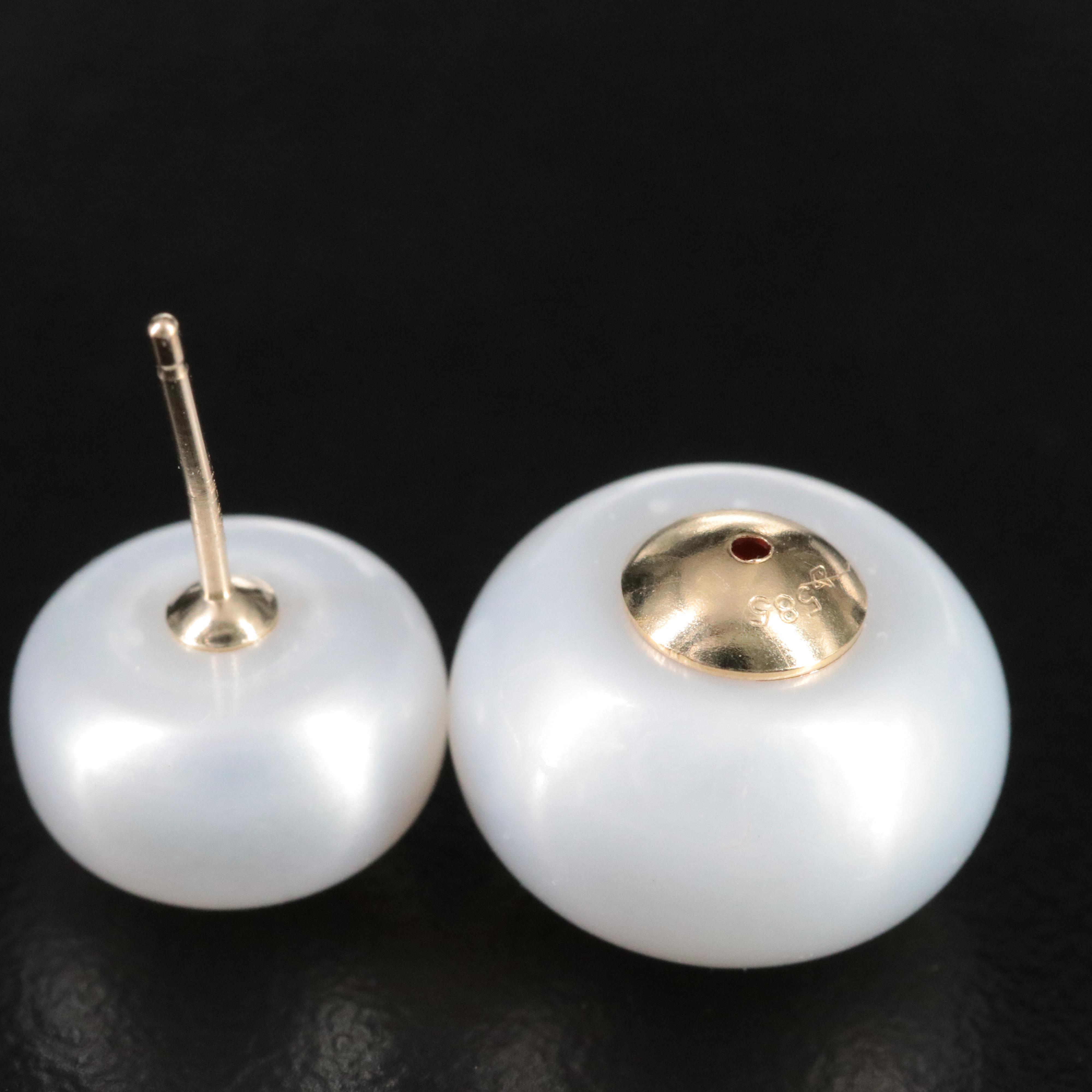 14K Pearl Front-Back Stud Earrings