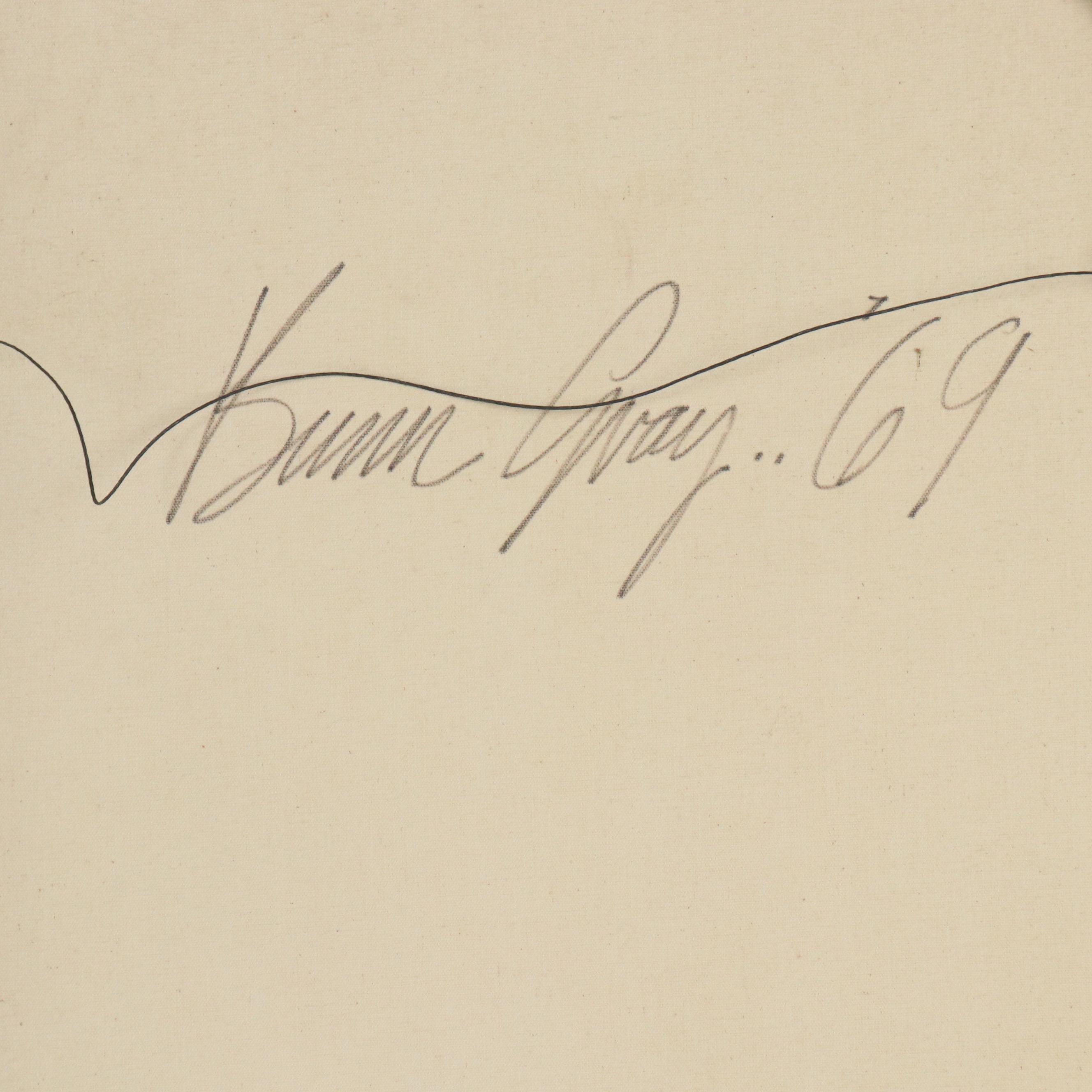 Mixed Media Composition "18th Century English Painting of Dogs No. 1," 1969