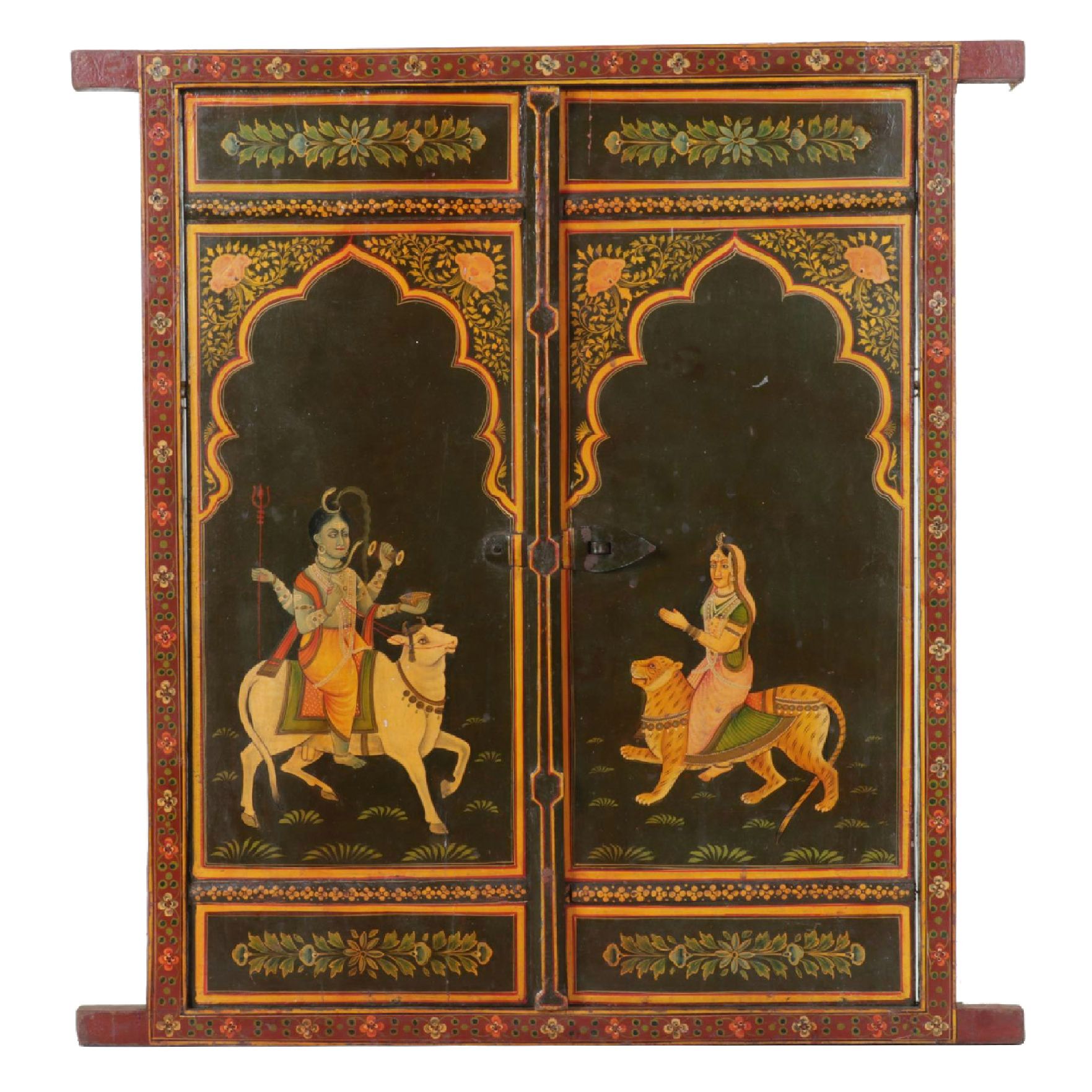 Handcrafted Wooden Jharokha Window Wall Décor of Lord Shiva and Mata Parvati
