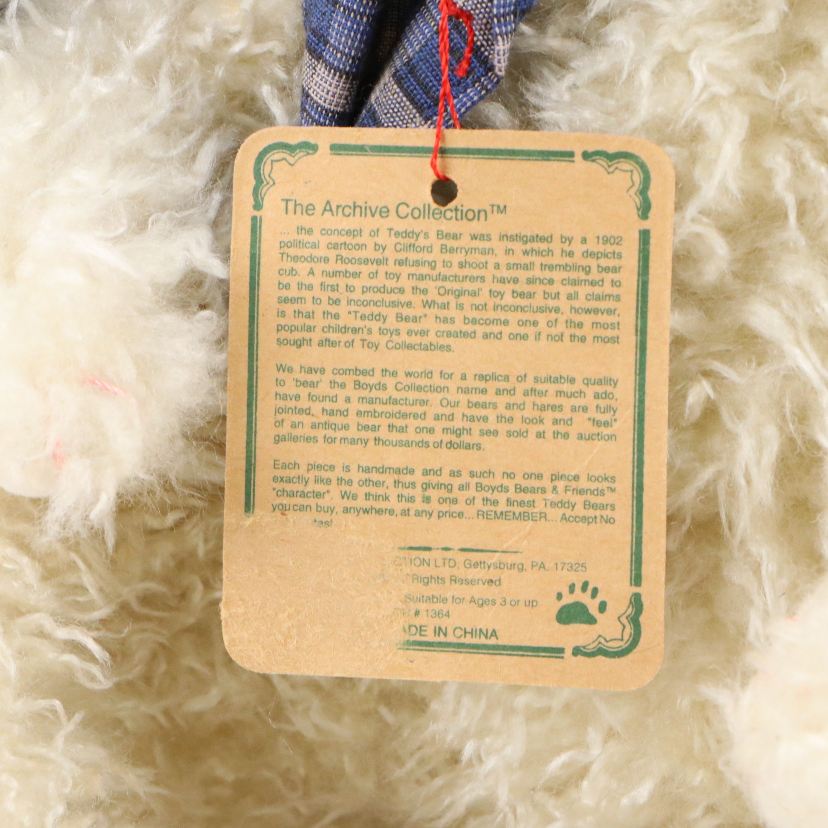 Boyds Bears "Brigham" Jointed Stuffed Animal, 1996