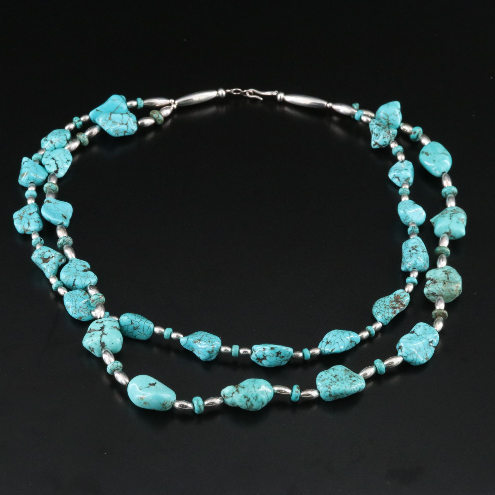 Western Style Magnesite Double Strand Necklace