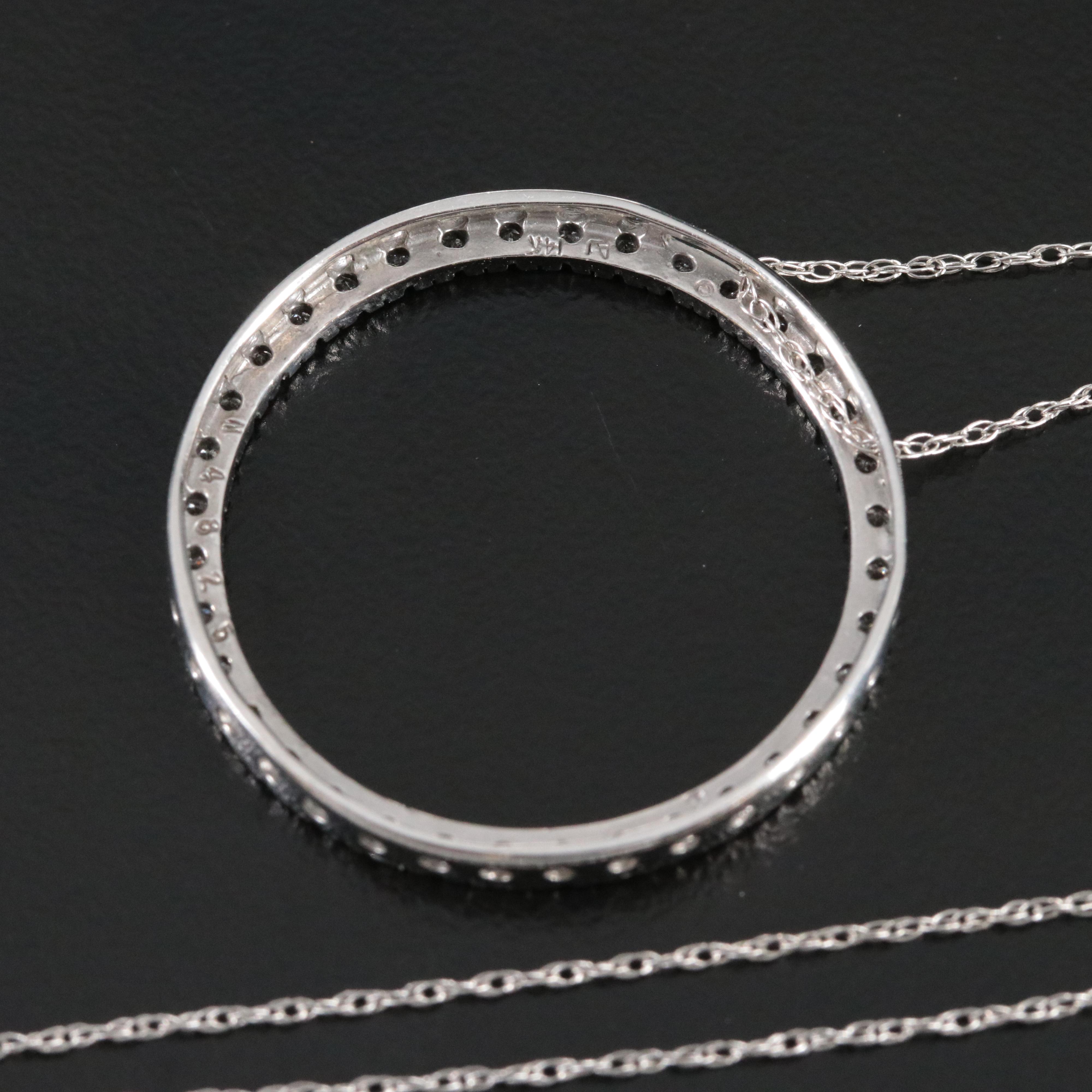 14K 0.54 CTW Diamond Circle Pendant Necklace
