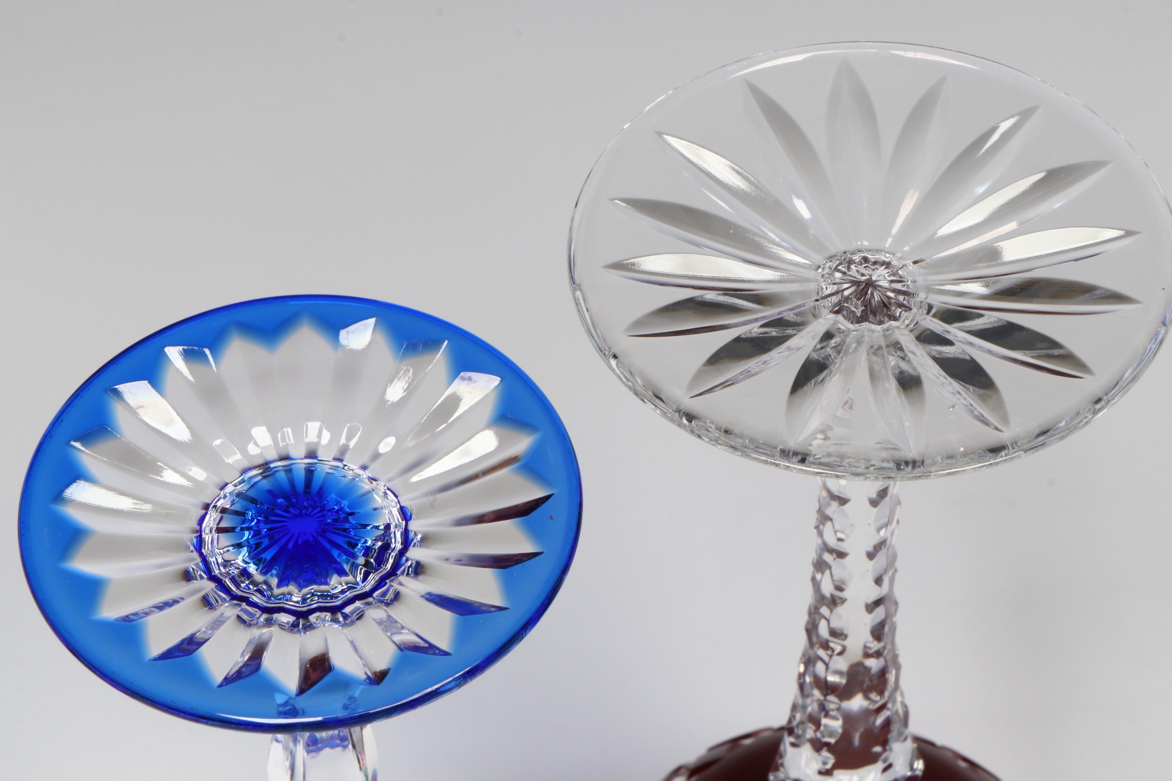 Ajka "Arabella" Cut to Clear Wine Hocks with Cristal d'Arques "Pavane" Goblets