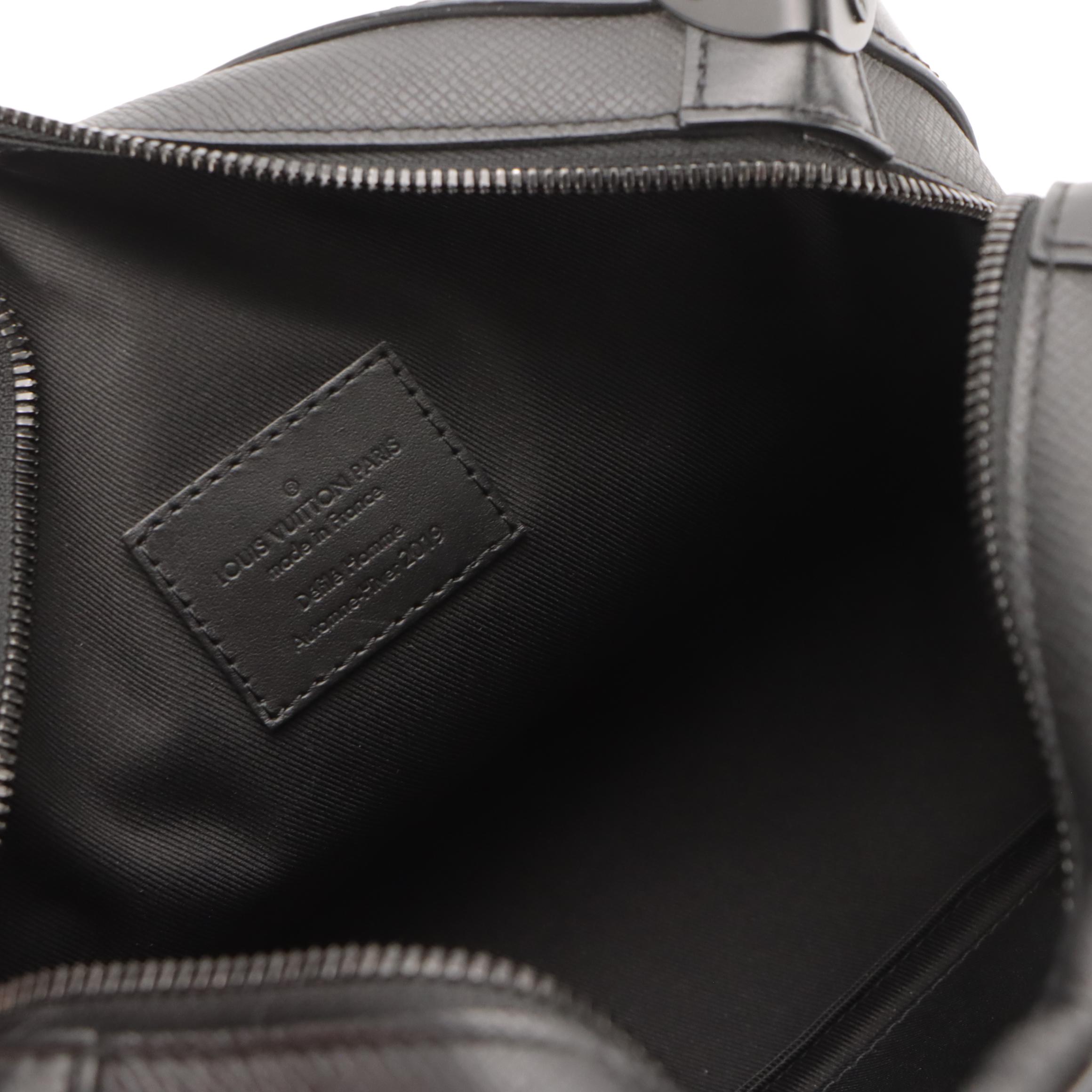 Louis Vuitton Rainbow X Printed Soft Trunk Crossbody Bag in Black Taïga Leather