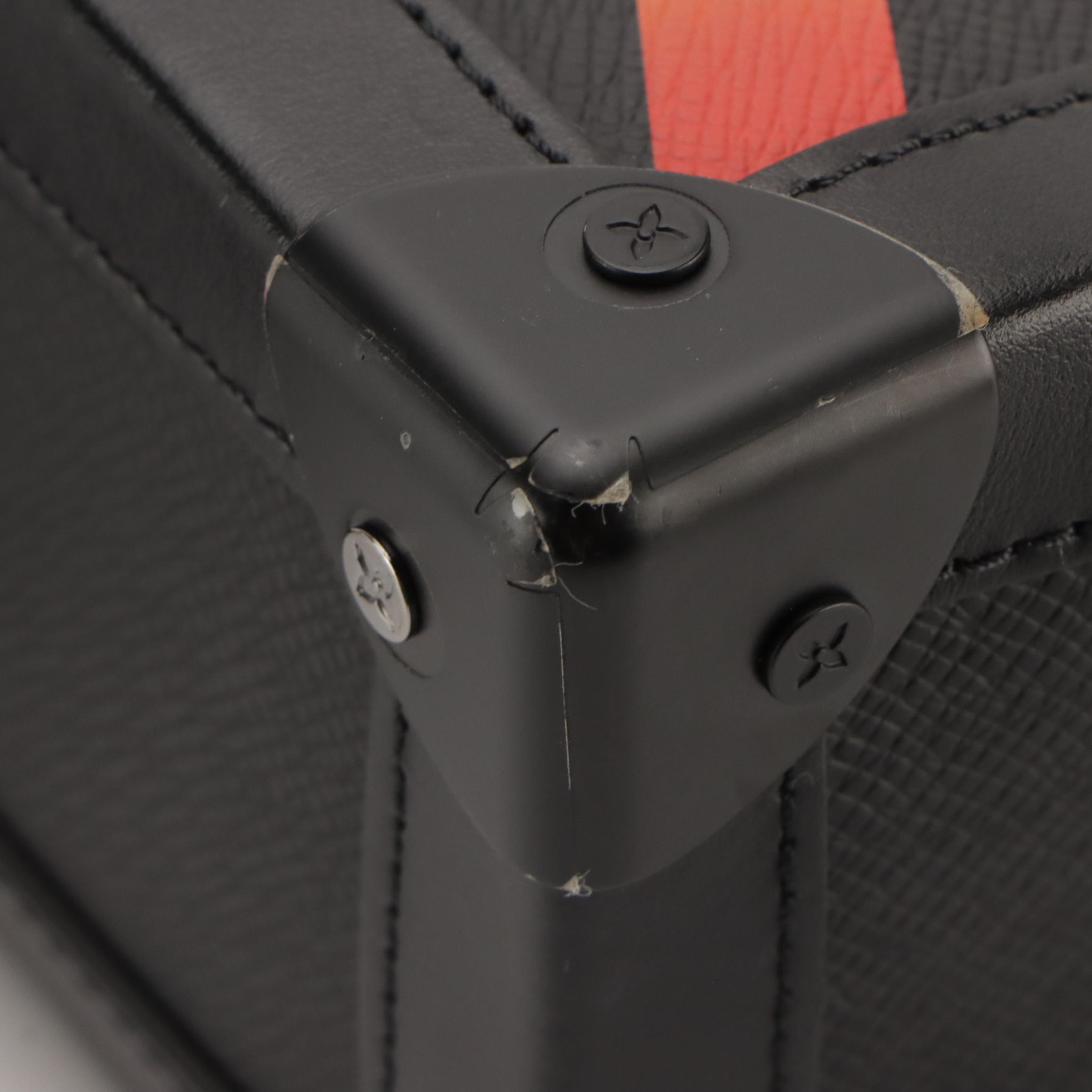 Louis Vuitton Rainbow X Printed Soft Trunk Crossbody Bag in Black Taïga Leather